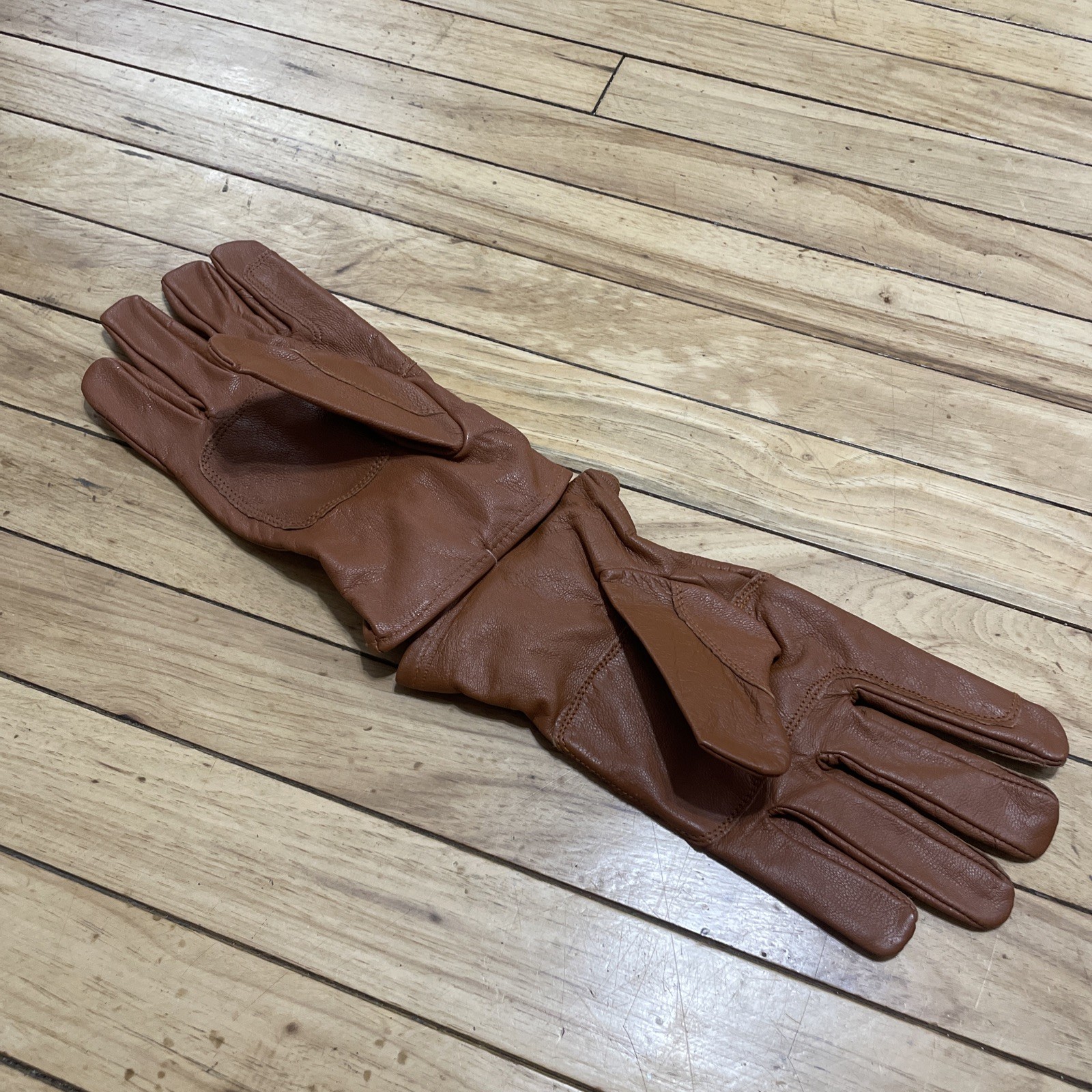 Gardenline New Leather Work Gloves Adult Large Brown Garden Hike Ride Western