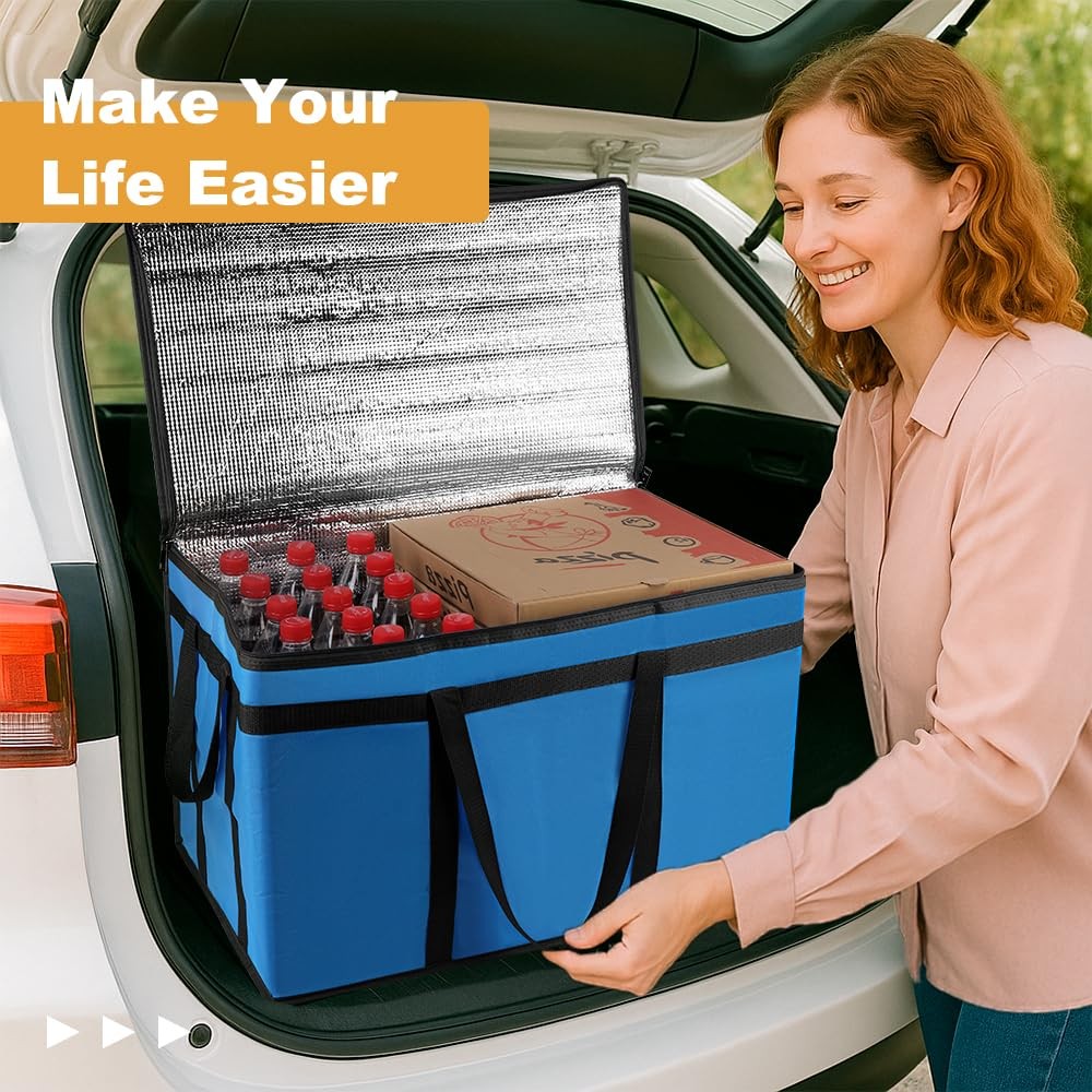 XXXL Insulated Food Delivery Bag Reusable Thermal Cooler Grocery Catering