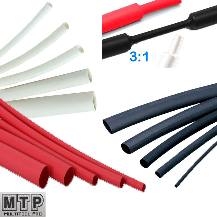3/8″ (9.5mm) Pk 25/50 6″ 3:1 Heat Shrink Tubing Adhesive Lined Dual Wall Black