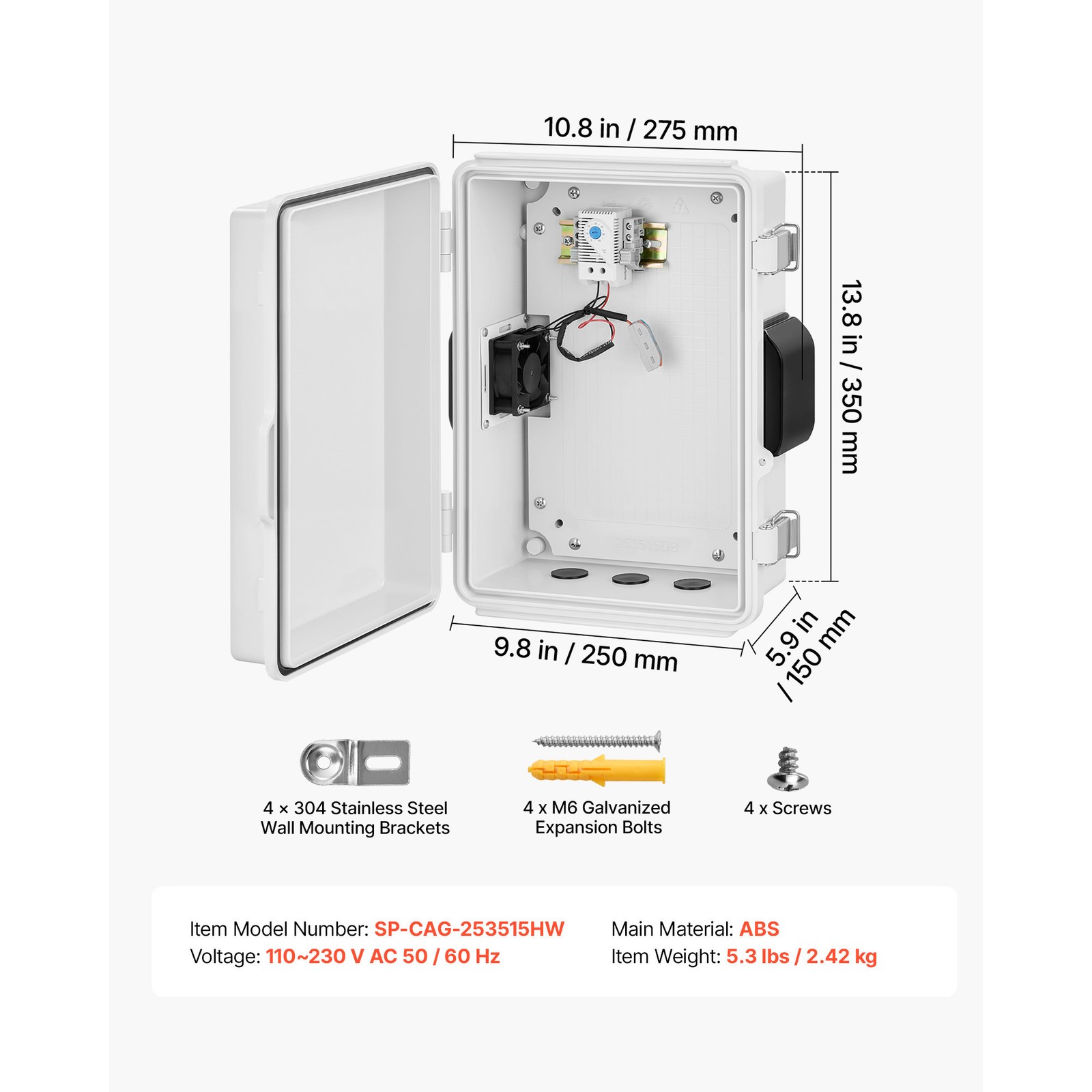 Uimoso Outdoor ABS Waterproof Electrical Enclosure 14.2 x 10.8 x 5.9 in