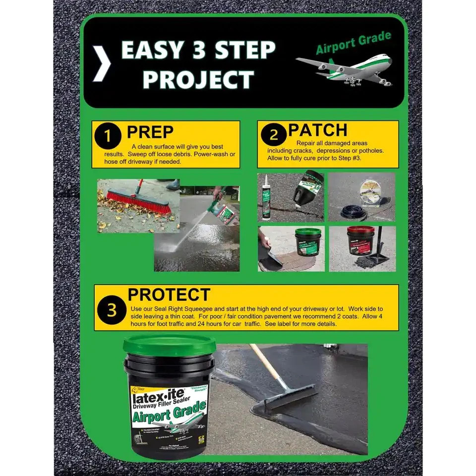 Airport Grade Asphalt Driveway Filler Sealer 4.75 Gal. Cracks Patch Repair