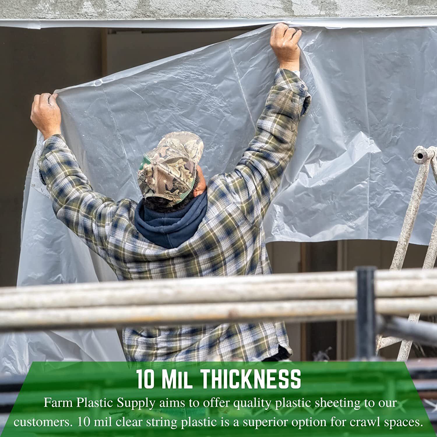 Farm Plastic Supply – 10 Mil Dura Skrim String Reinforced Clear Plastic Sheeting