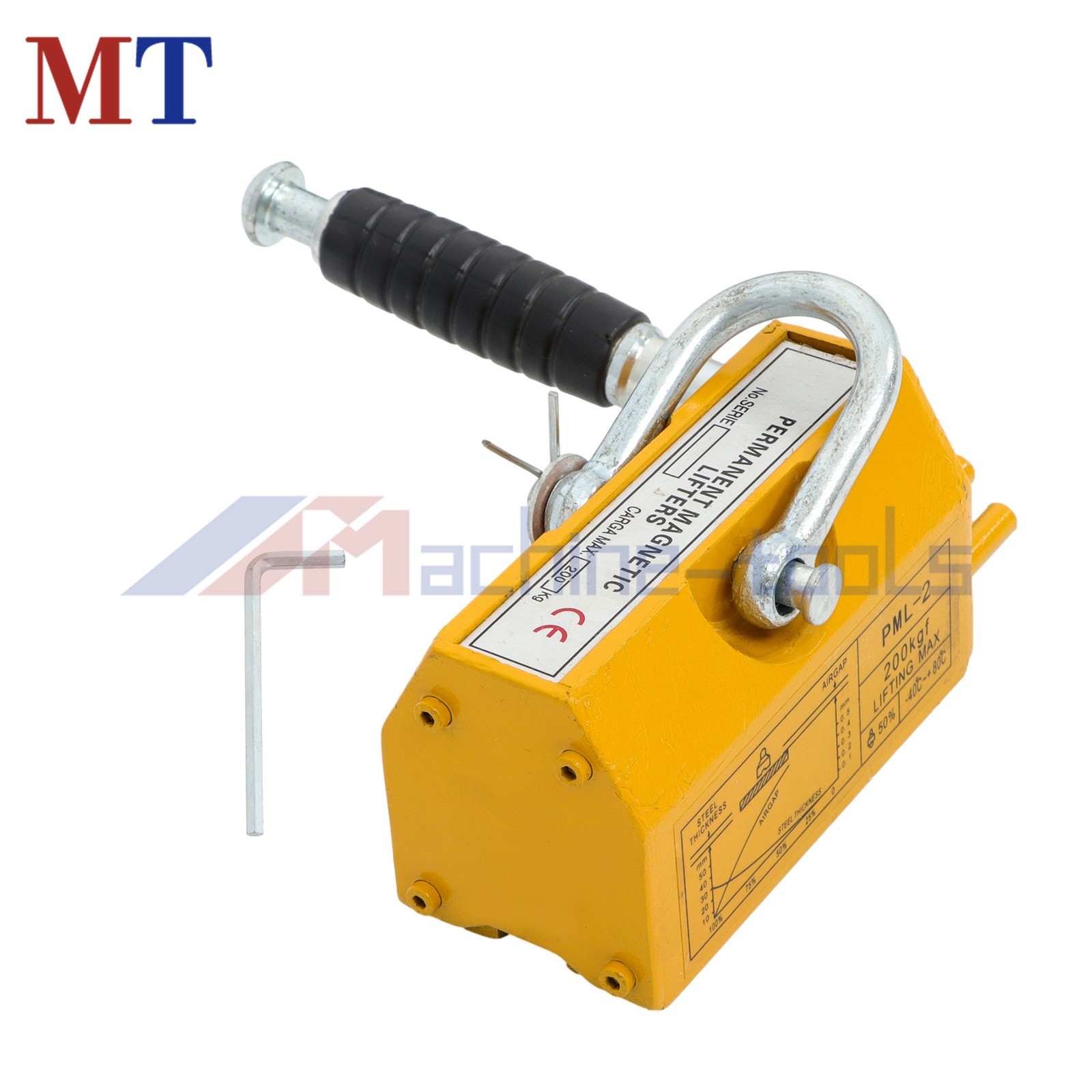 Permanent Magnetic Lifter 440 lbs/200 kg Capacity Yellow Lifting Magnet