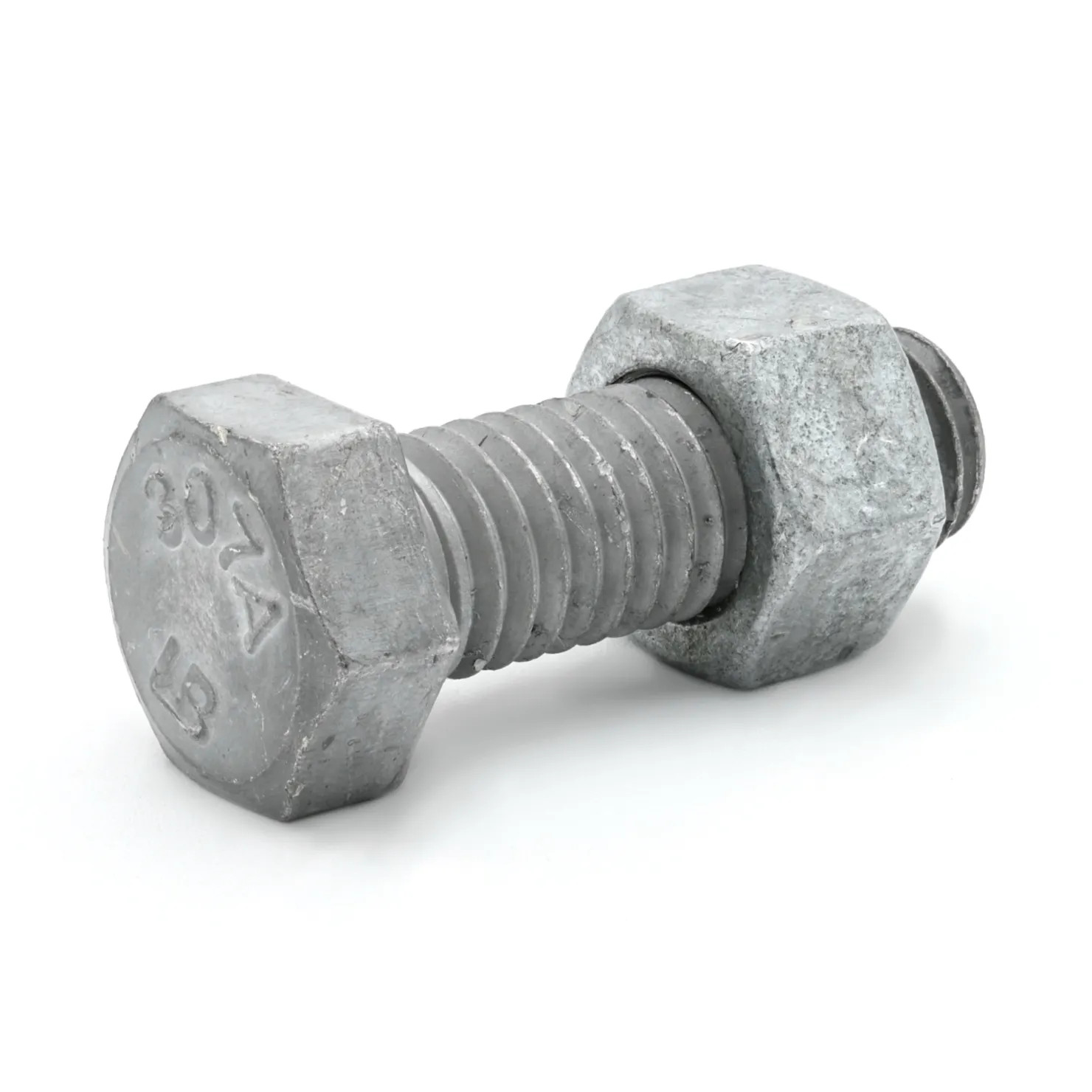 1/2″-13 x 6″ Hot Dipped Galvanized Hex Bolt w/Nuts, Grade A, Full Thread, Qty 25