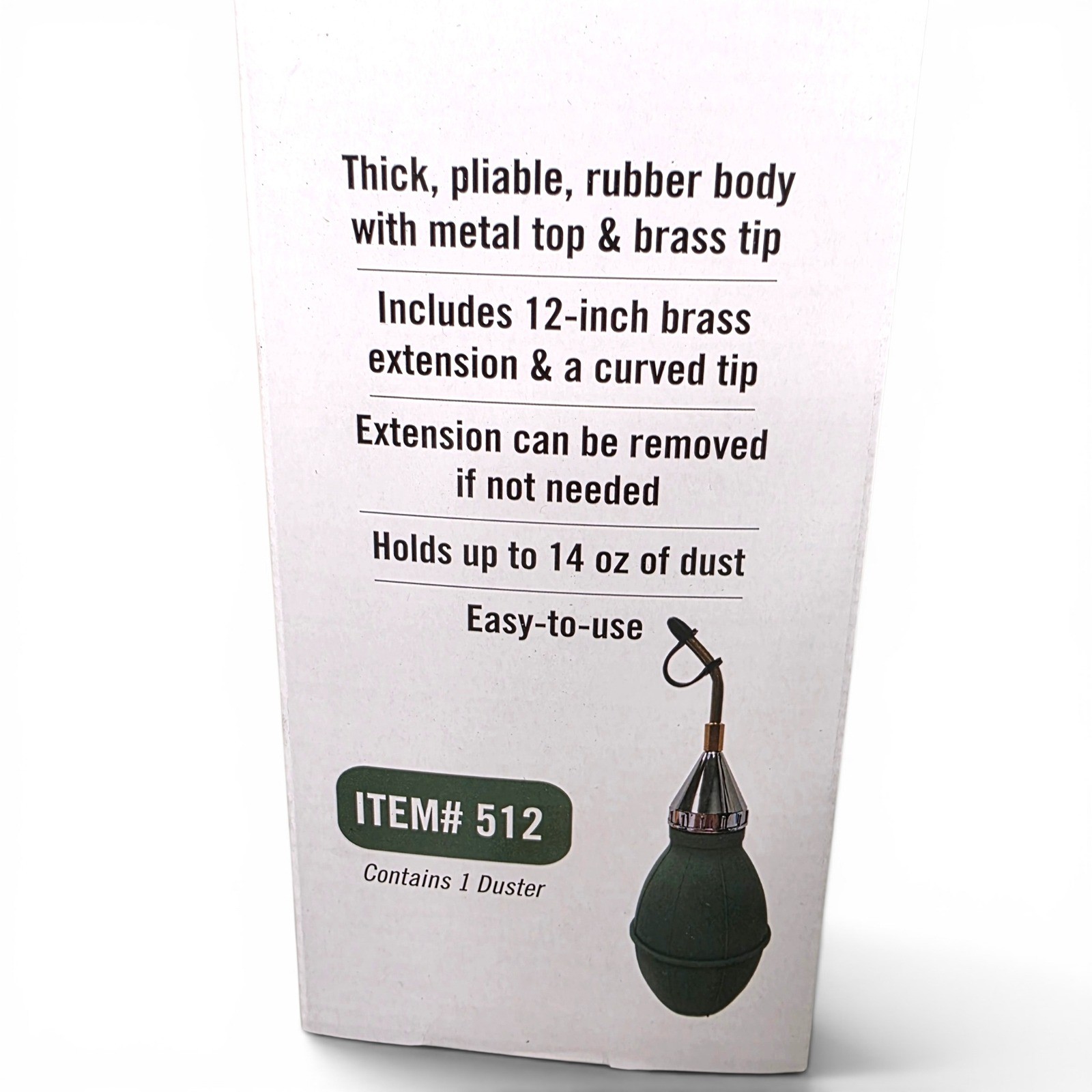 JT Eaton Puffy D Insecticide Bulb Duster 512 with 12 Inch Brass Extension 14 oz