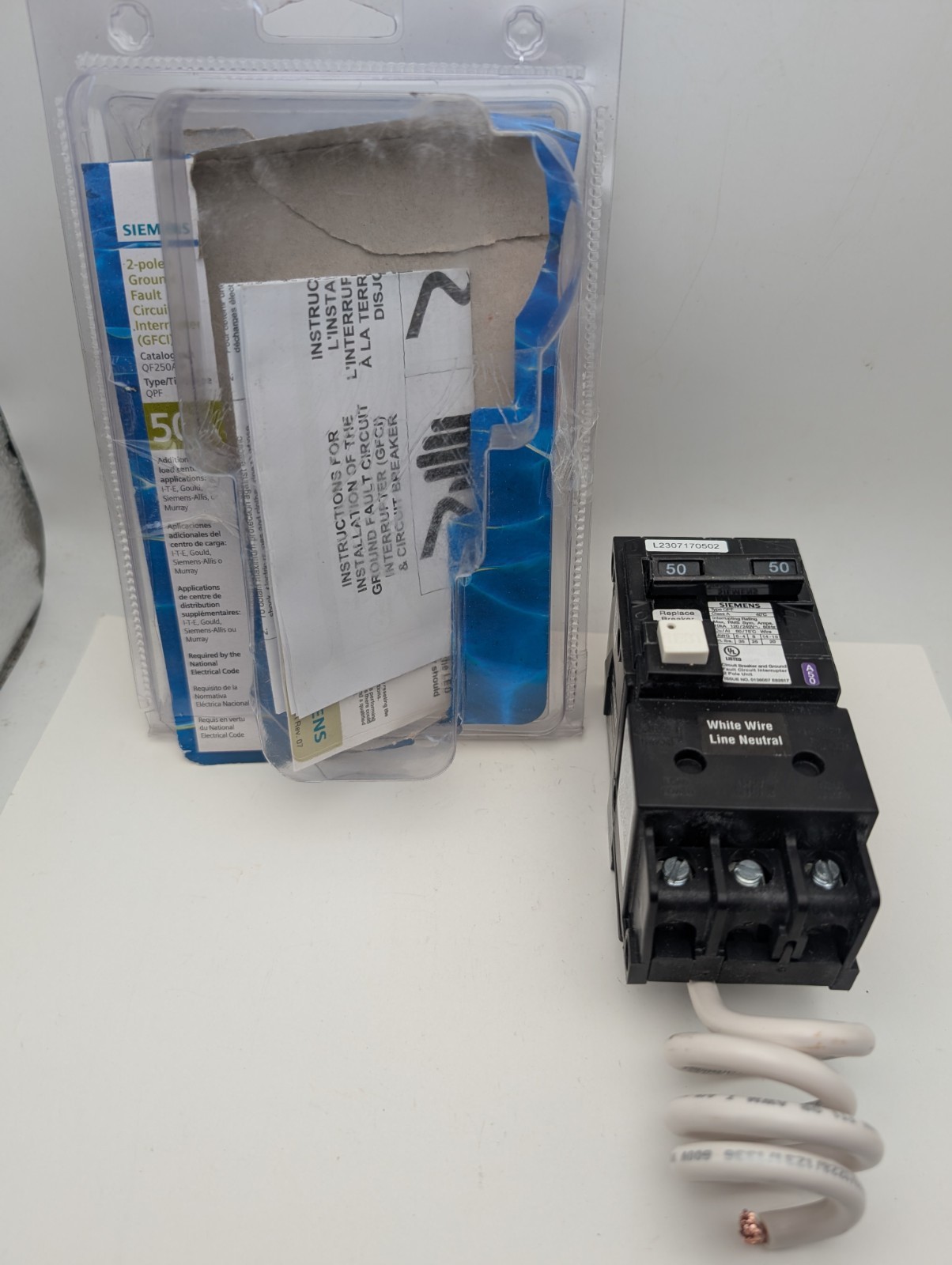 Siemens QF250AP 50 Amp Two Pole Circuit Breaker (Open Box, Tested)