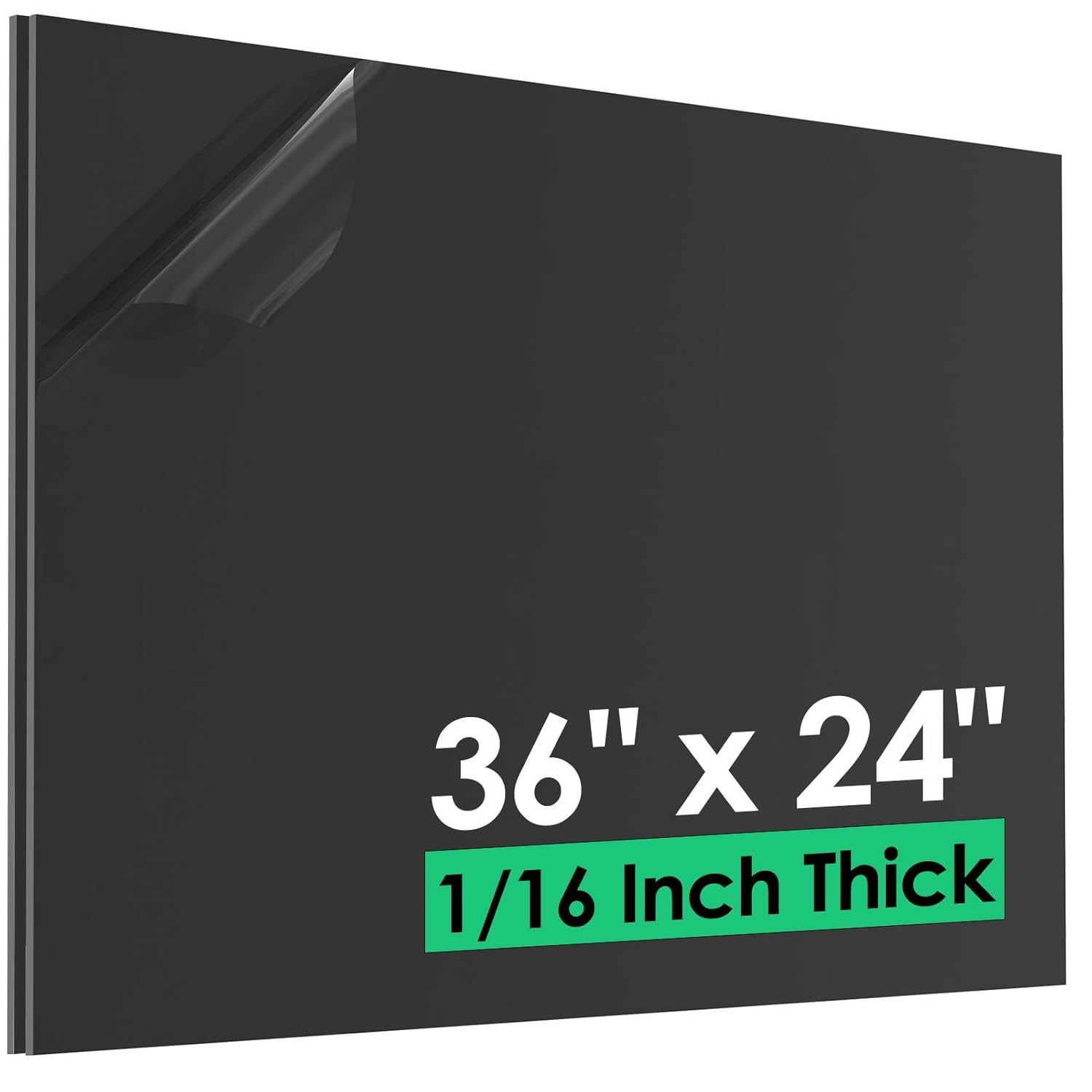 CREGEAR ABS Plastic Sheet 1/16 Inch Thick – 16″ x 12″, 2 Pack Black Plastic⭐️⭐️⭐