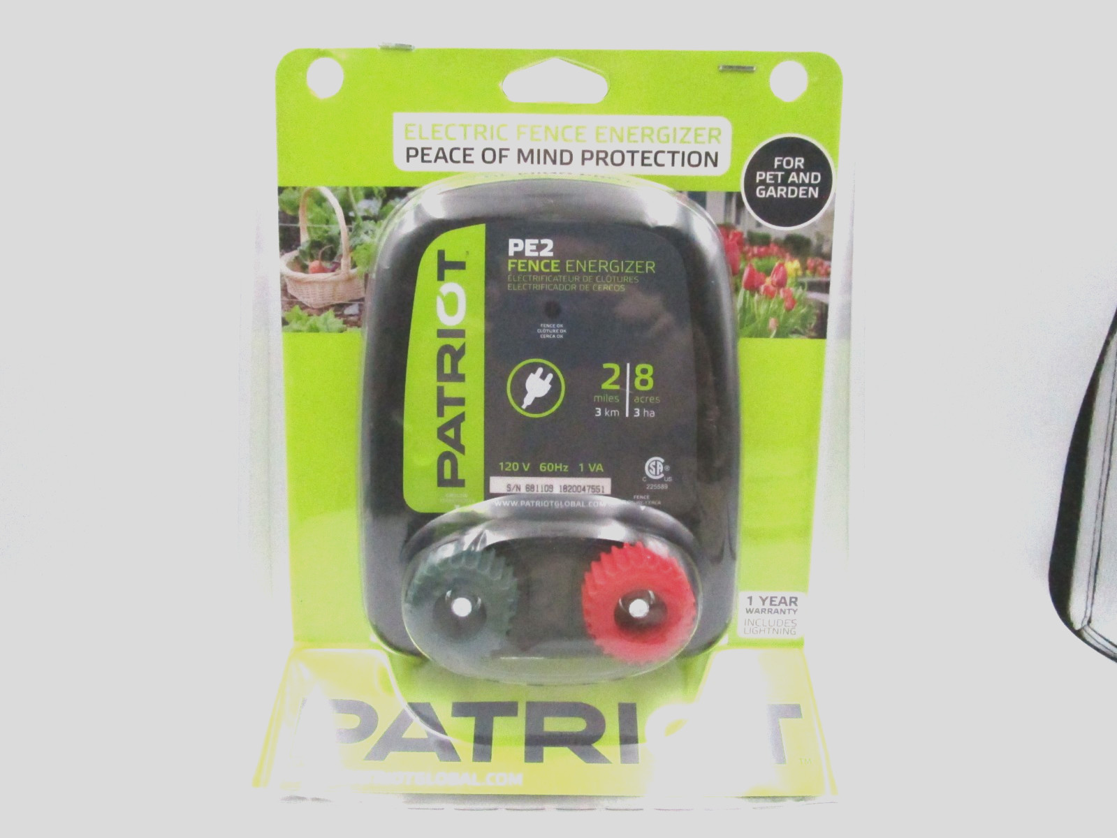 NEW PATRIOT ELECTRIC FENCE ENERGIZER PE2 FOR PET GARDEN