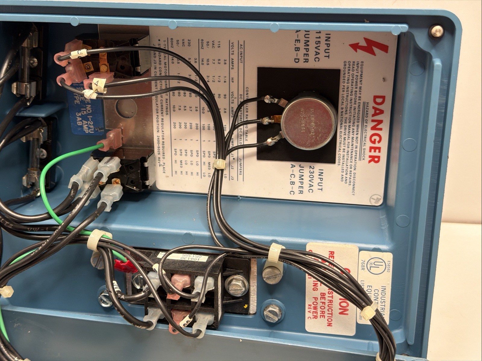 Browning LWS25/200 Motor Control Station 2400-8000, 1/4-1HP 115VAC, 1/2-2HP 230V