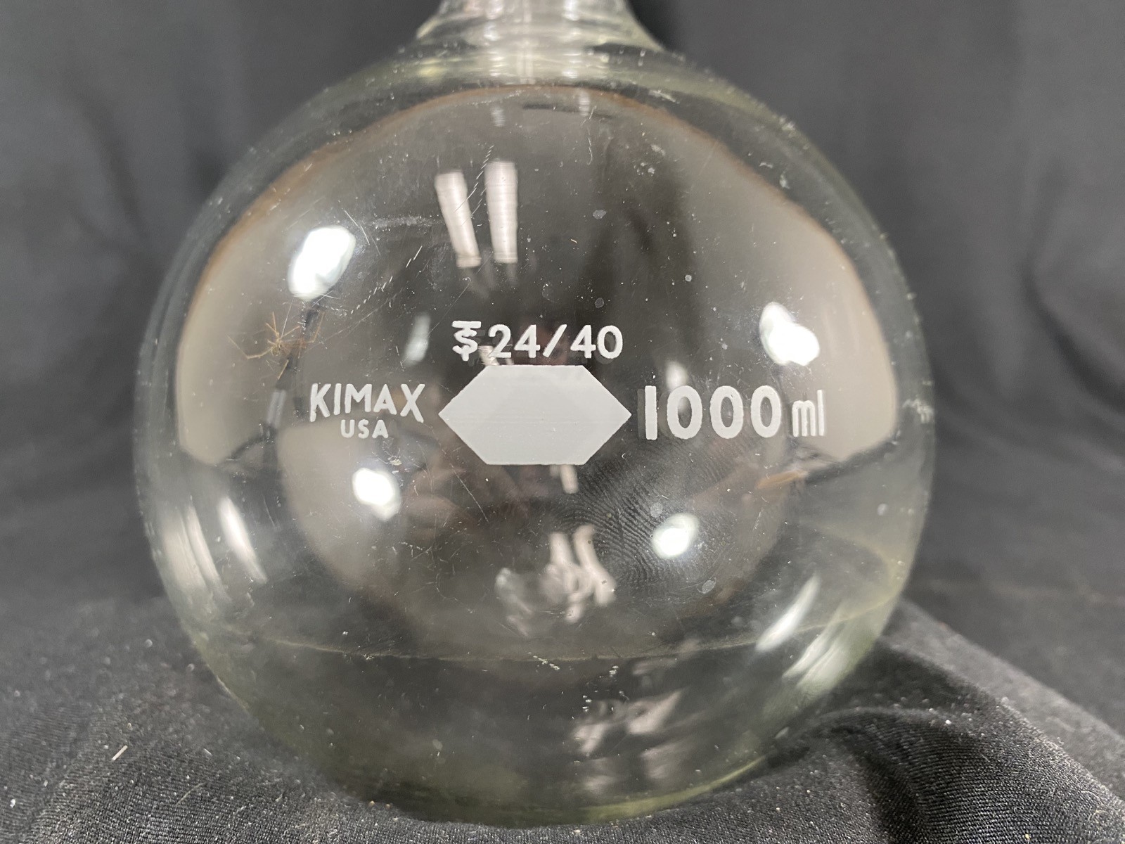 KIMAX DWK Glass 1000mL 1L 24/40 Single Neck Round Bottom Flask 25285-1000