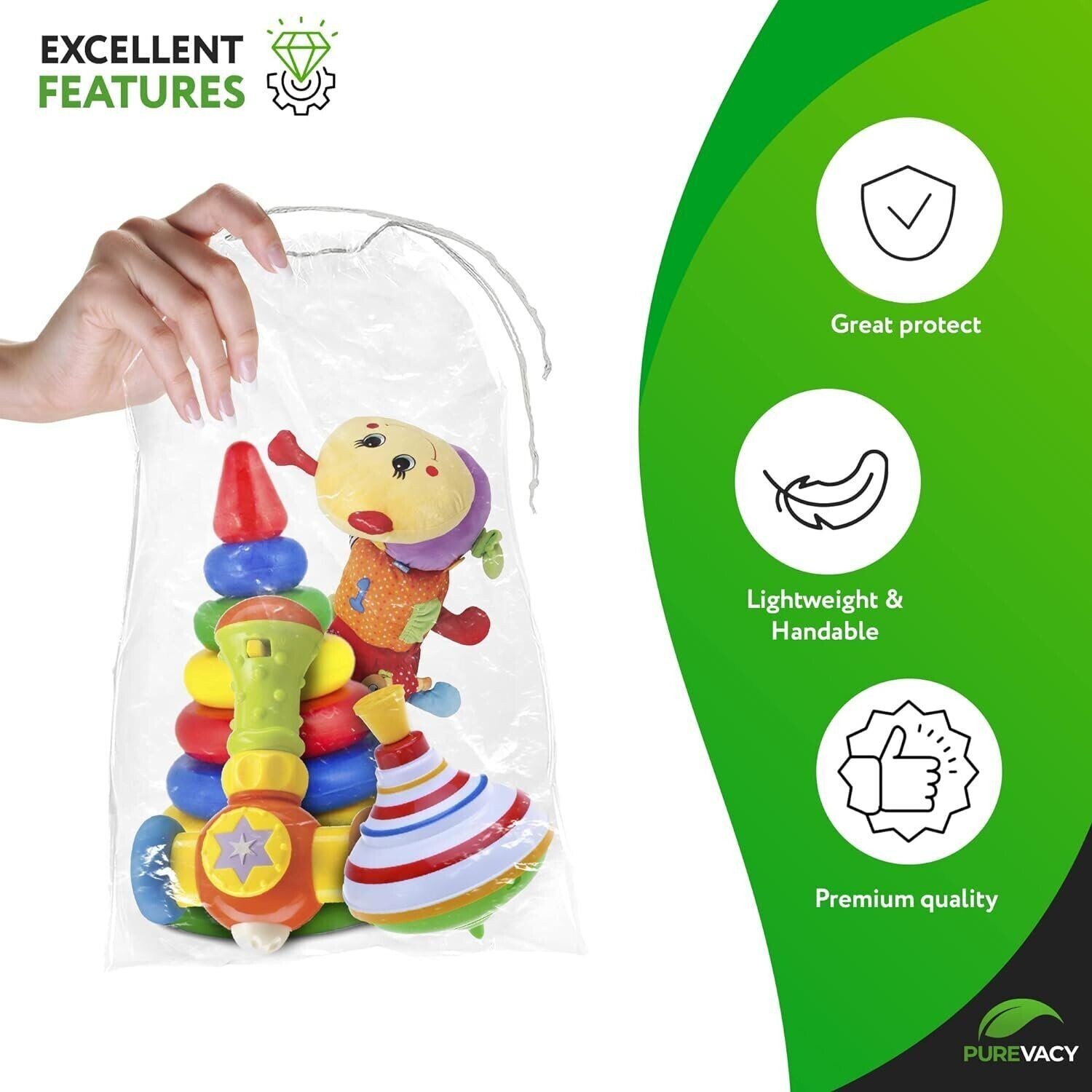 100 Clear Drawstring Bags 12″ x 18″ Travel Shoe Bags 2 mil Waterproof