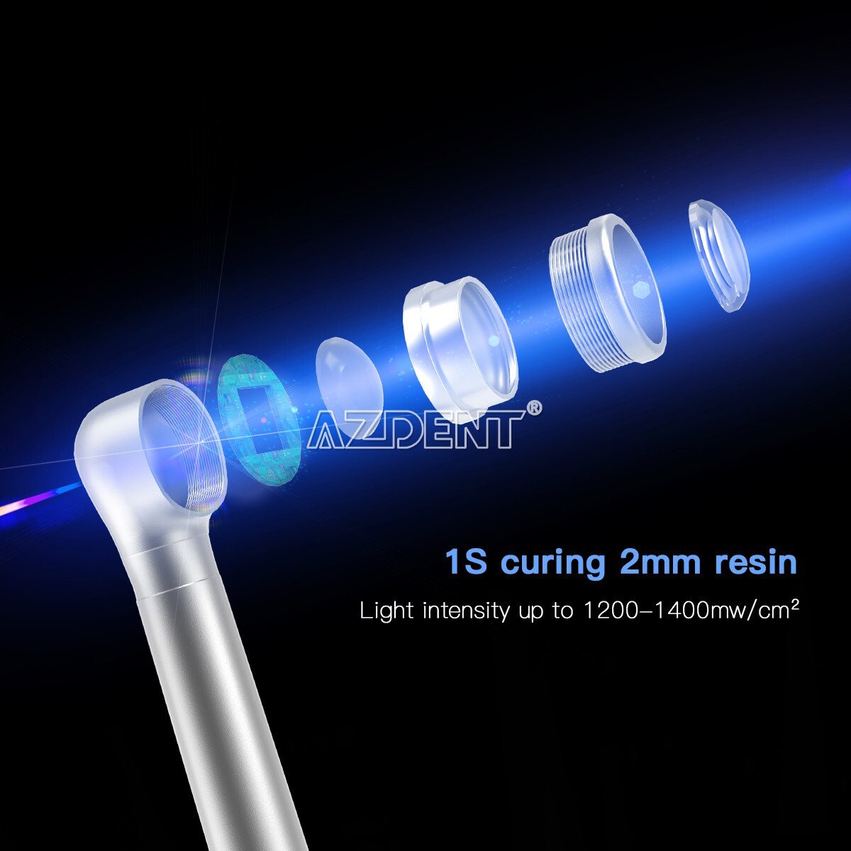 Dental LED Curing Light Lamp 1 Second Solidification 800-1400mw/cm² 440-480nm