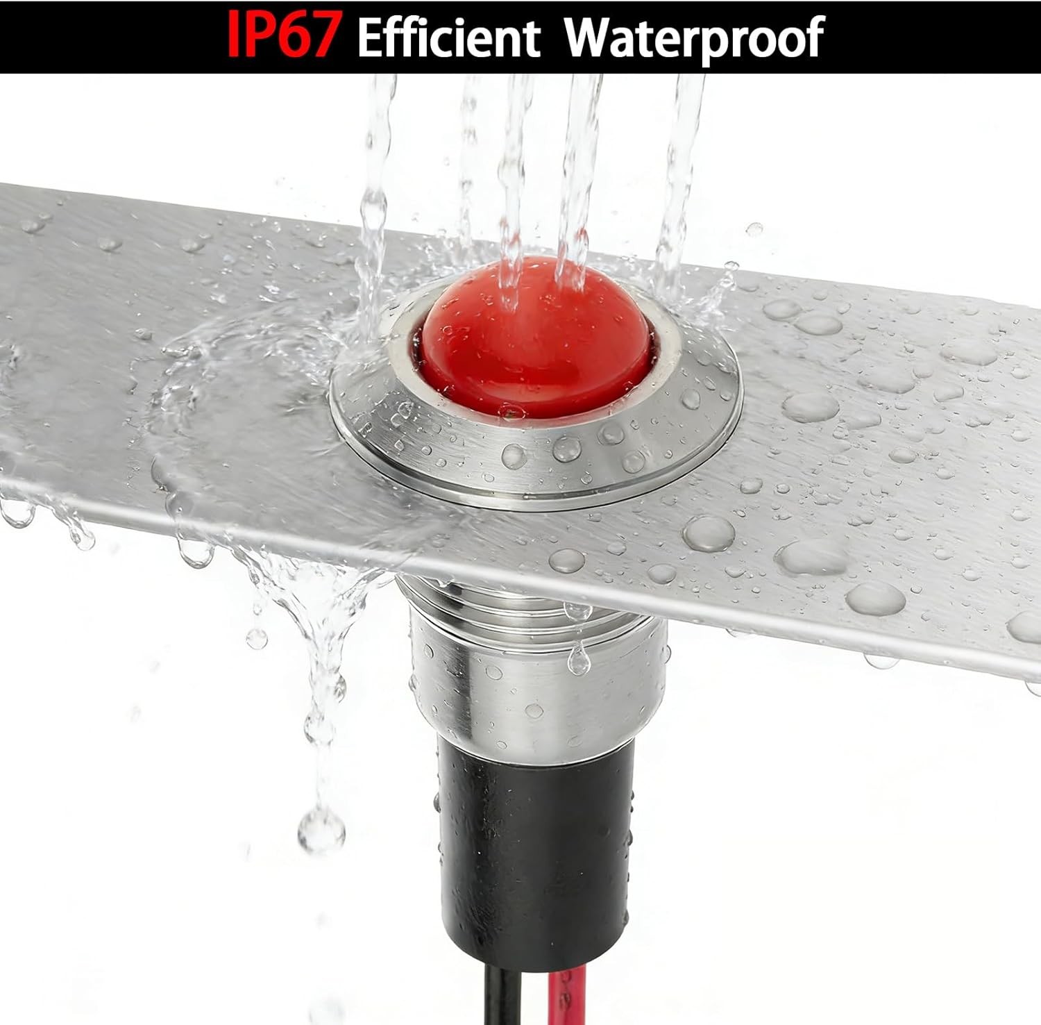 UL Listed Mini Indicator Light 8mm 0.31 Inch Waterproof Domed Metal Stainless