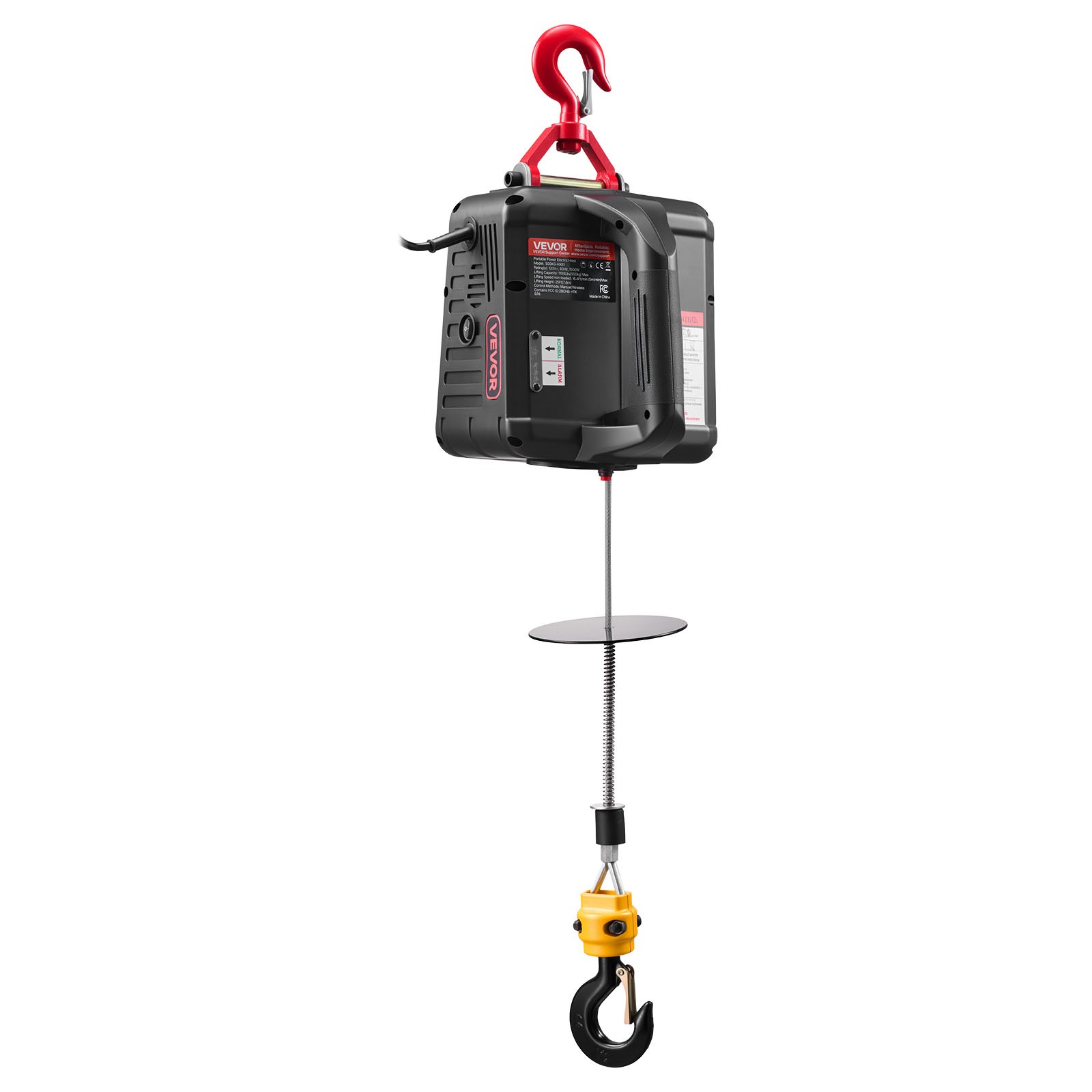 VEVOR 2-in-1 Electric Hoist Winch 1100 lbs Manual Wireless Remote Control