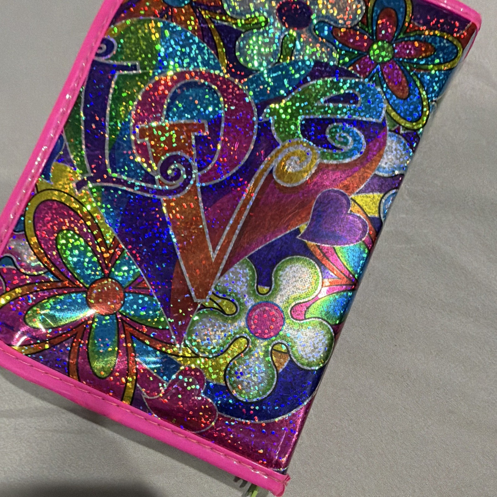 Lisa Frank Love Undated Small Daily Planner Ring Binder w/ Zipper Case, Tabs