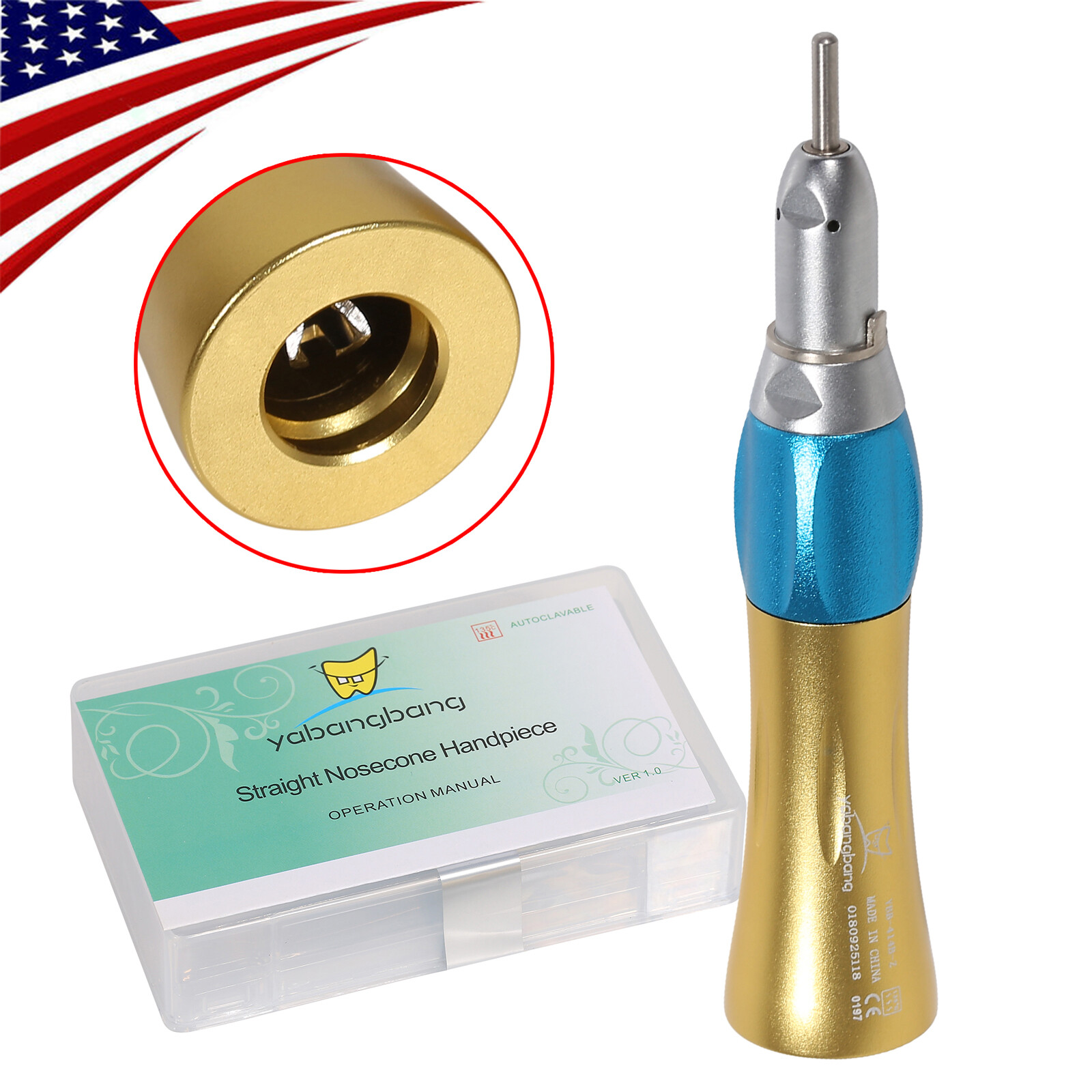 1-10 Dental slow low speed straight handpiece/ contra angle/air motor E-type ty