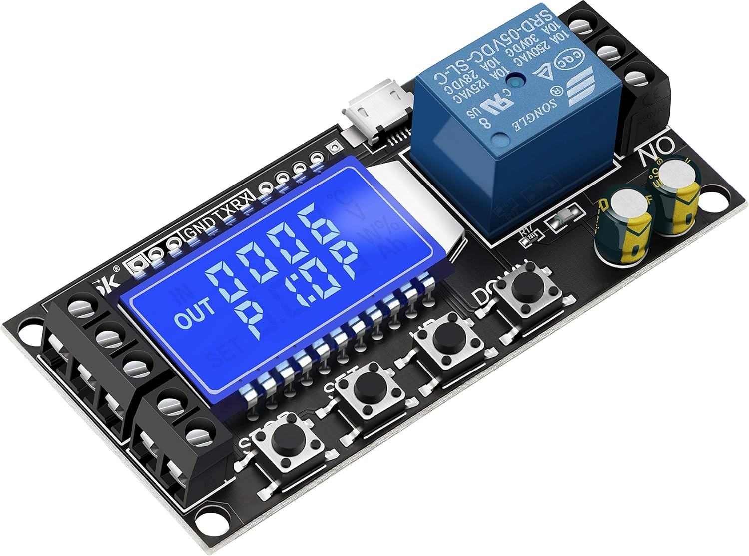 Time Delay Relay, DC 5V/12V/24V Timer Relay Delay-Off Cycle 0.01s-9999mins Ad…