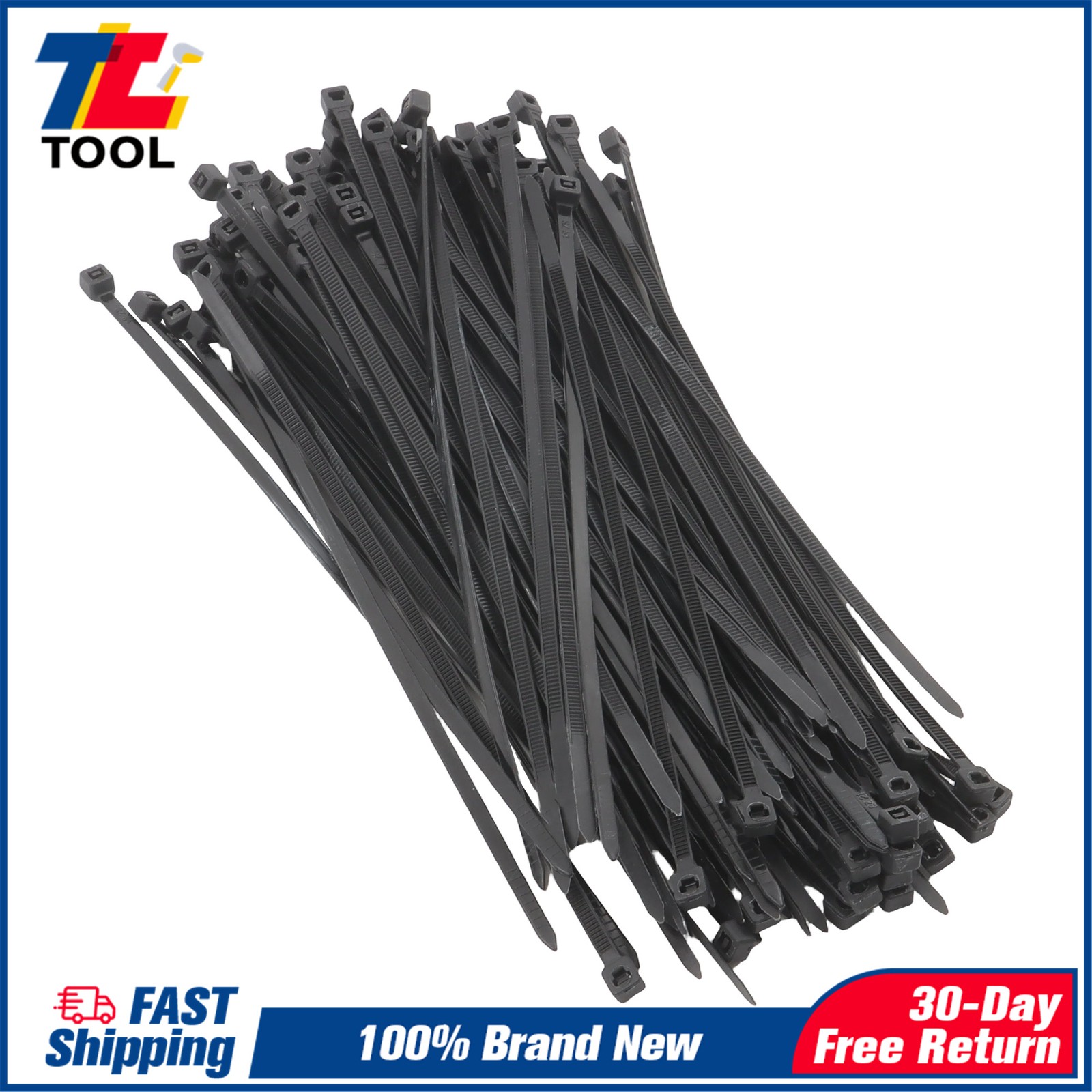 8in 1000pcs Uv Rated Zip Ties 40lb Self-Locking Plastic Cable Ties Width 0.14in