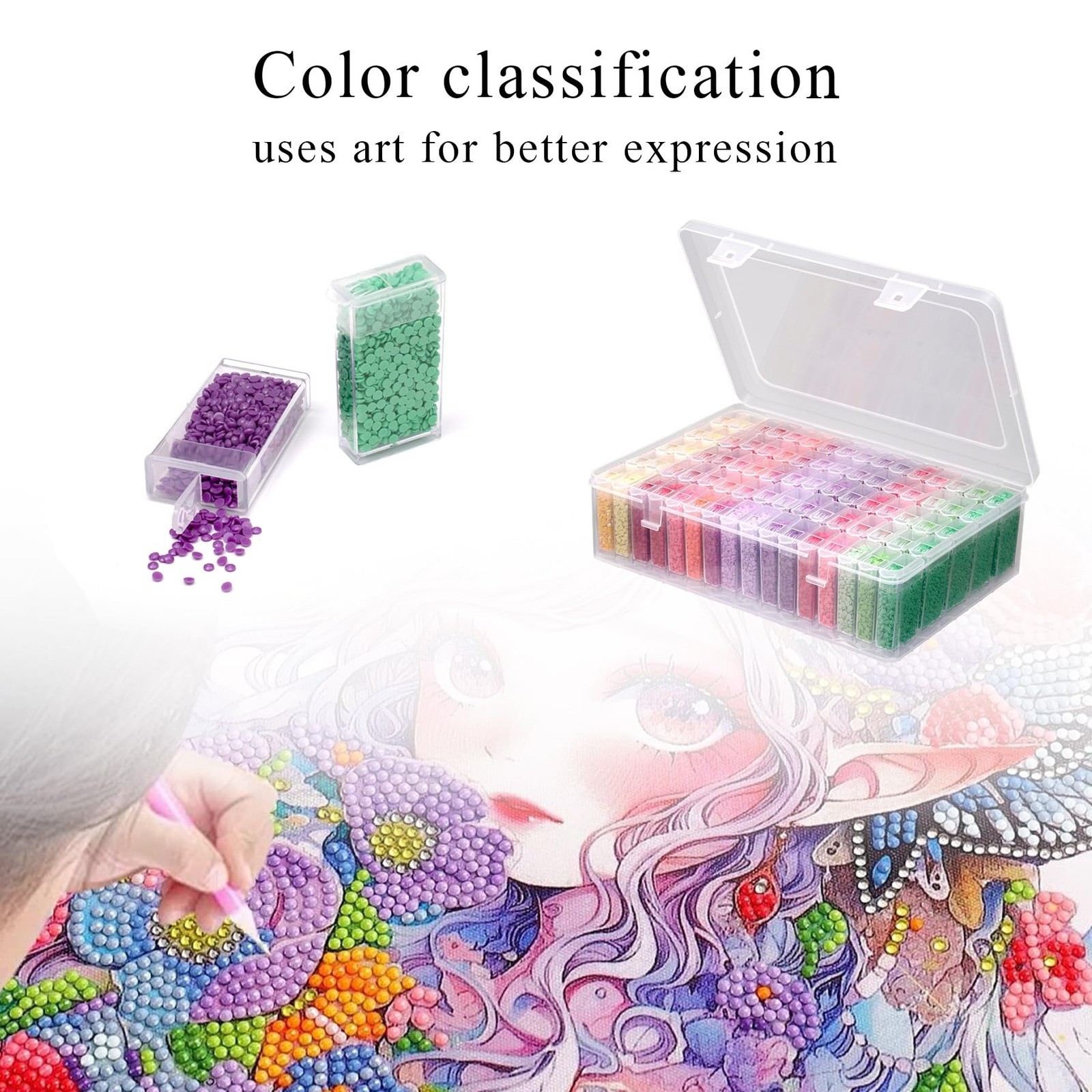 Diamond Painting Storage Containers with Lids – 80PCS Portable Transparent Pl…