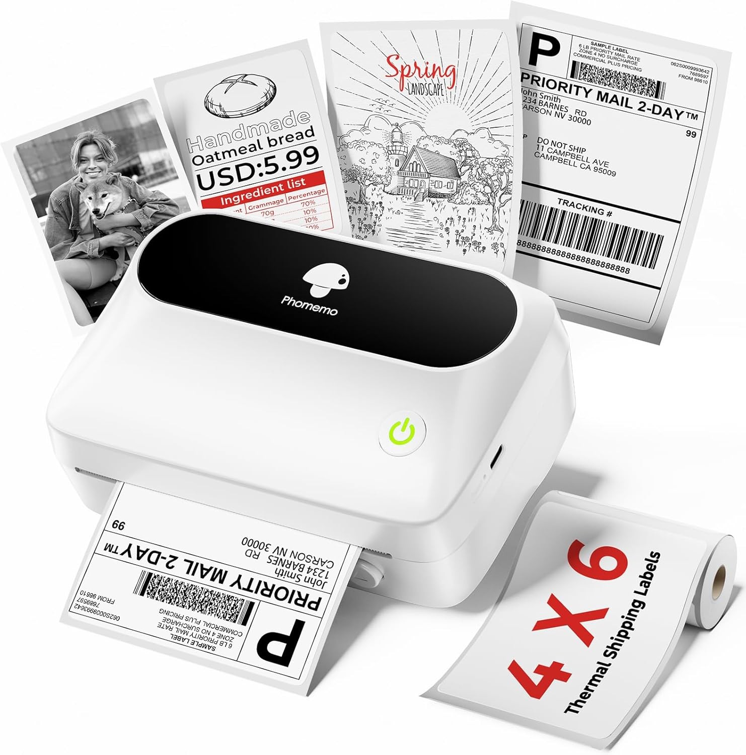 Phomemo M421 Shipping Labels Printer 4 x 6 Label Printer Thermal Printer USPS