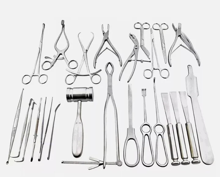 Basic Orthopedic Surgery Set of 25 PCS of Surgical Instruments With Box