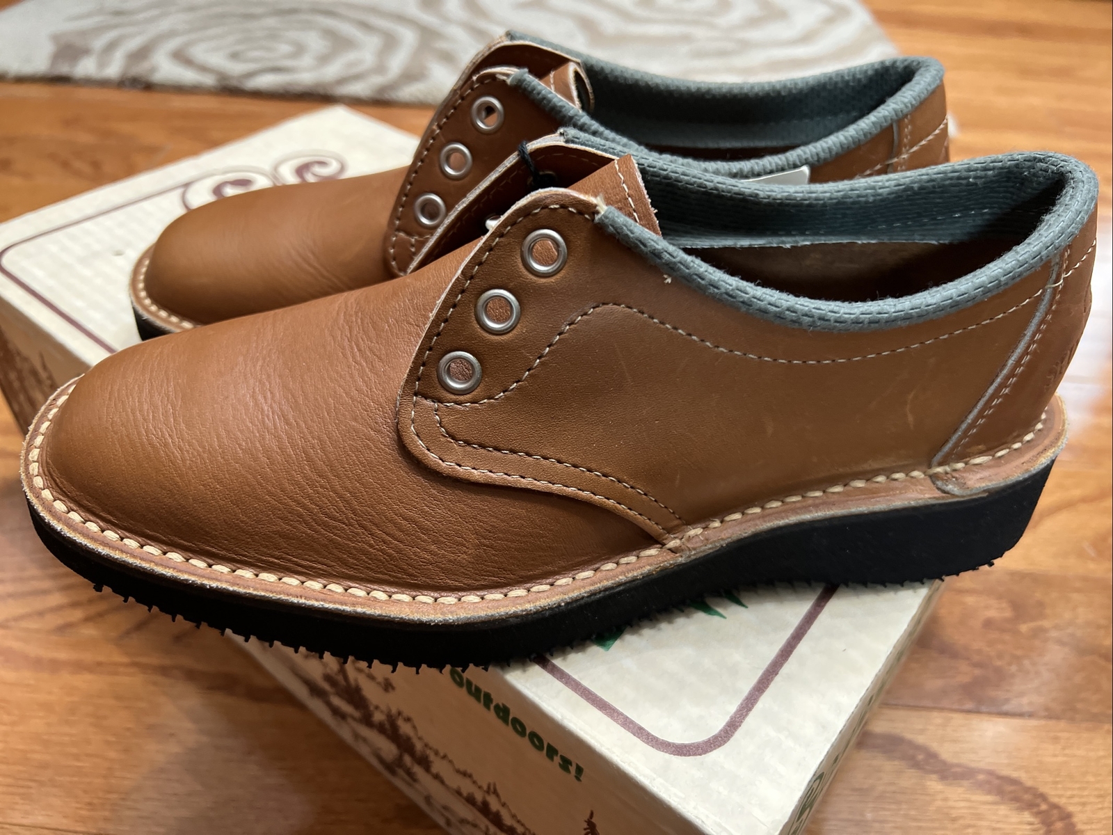 Sheboygan Footwear Brown Leather Safety Toe Vibram Shoes 7 Women USA NEW Vintage