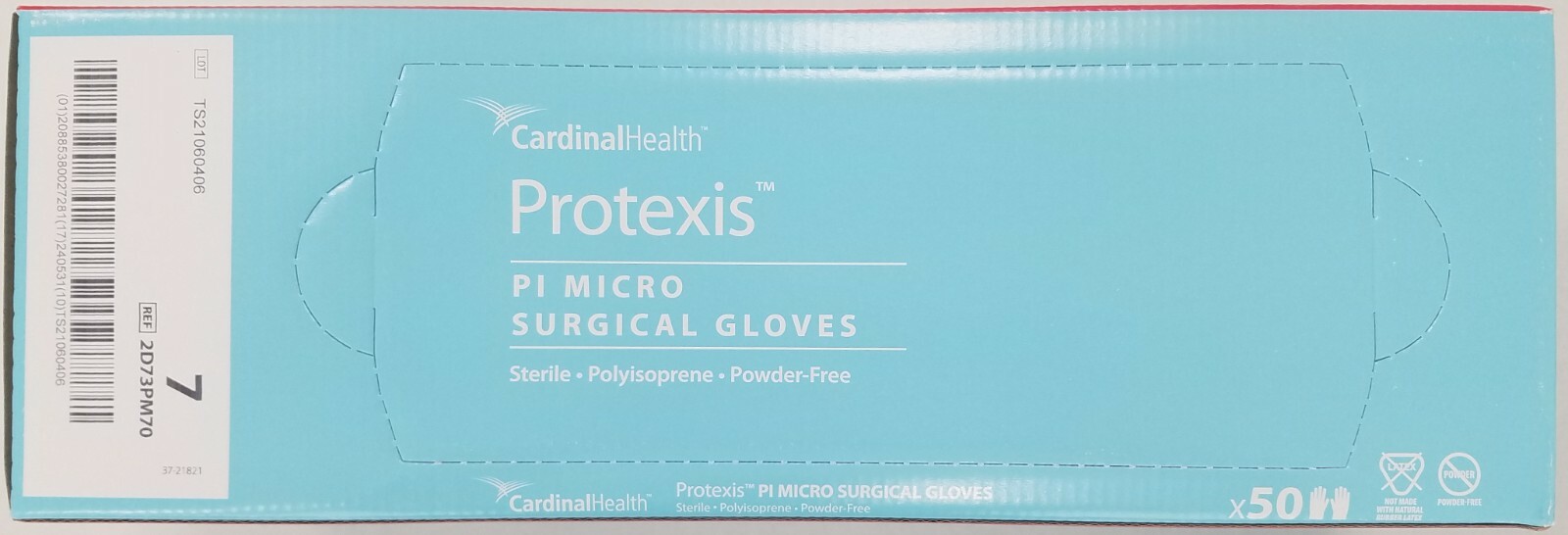 *50-Pairs* Cardinal Health Protexis PI Micro Surgical Size-7 Gloves 2D73PM70