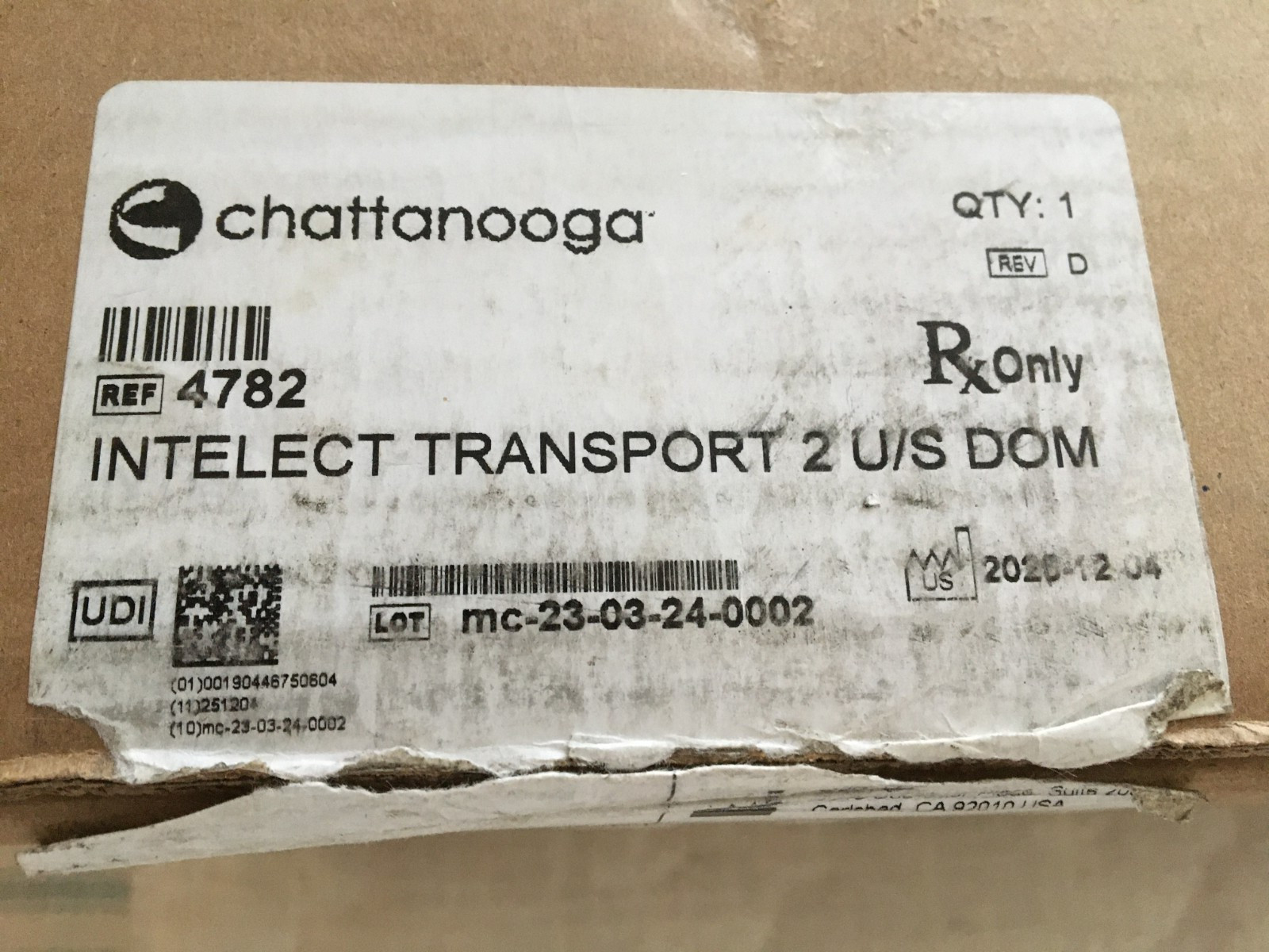 NEW Chattanooga Intelect Transport 2 Ultrasound, Model 4782, w/1 YEAR CAL CERT!