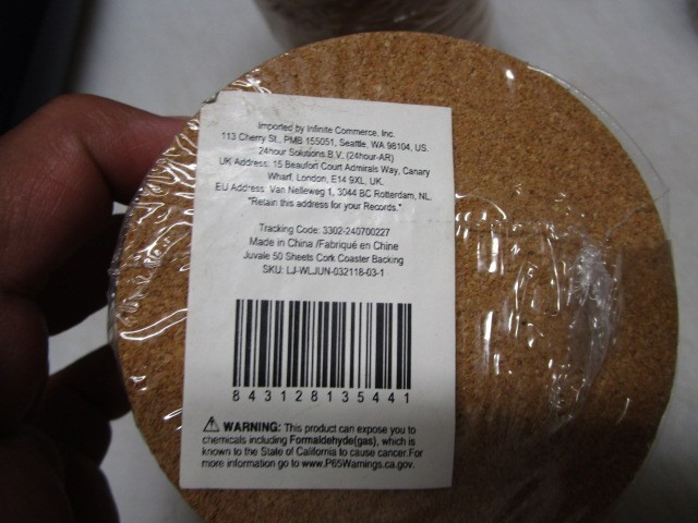 200 Pcs 3.5 inch Round Cork SELF ADHIESIVE SEPARATOR PADS 4 PACKS 50 PER PACK