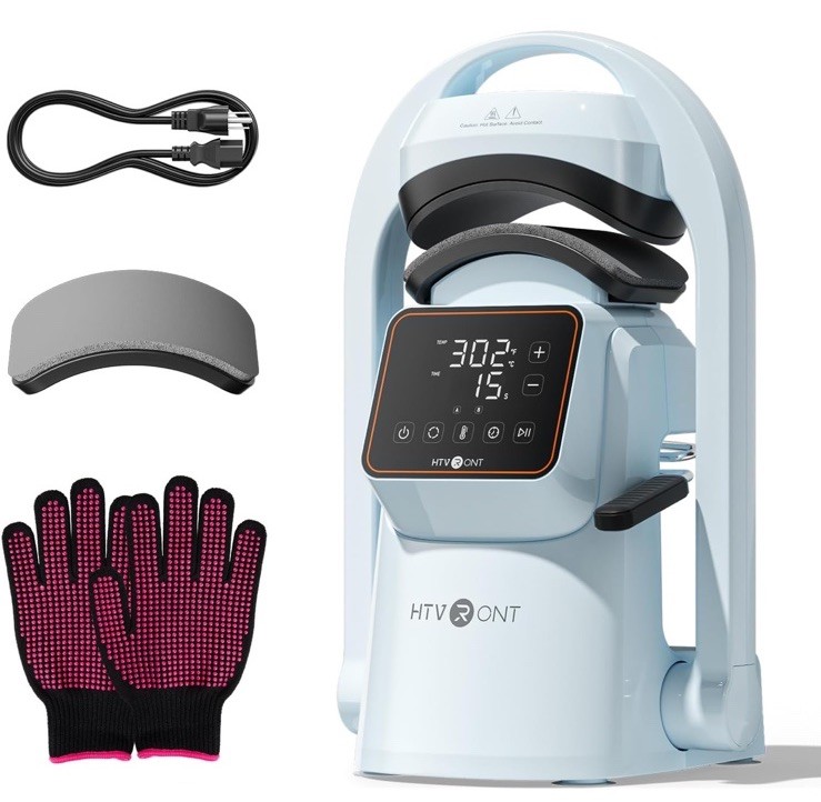 HTVRONT A300 Auto Hat Press Machine with 2 Platens for Caps Sublimation,DTF Film