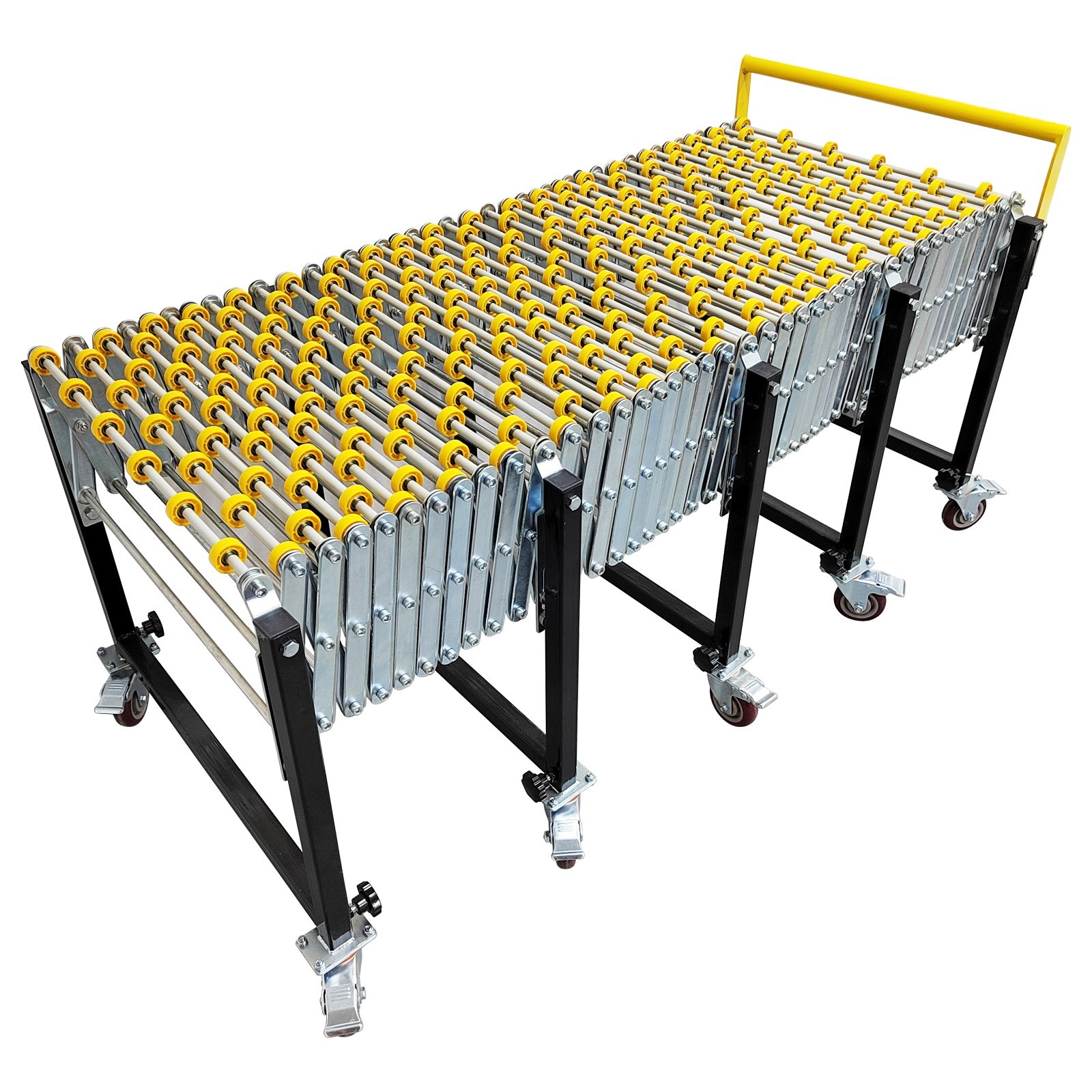 Folding Conveyor 5.1-19.66ft Length Unpowered Roller Conveyors 23.6″ Width