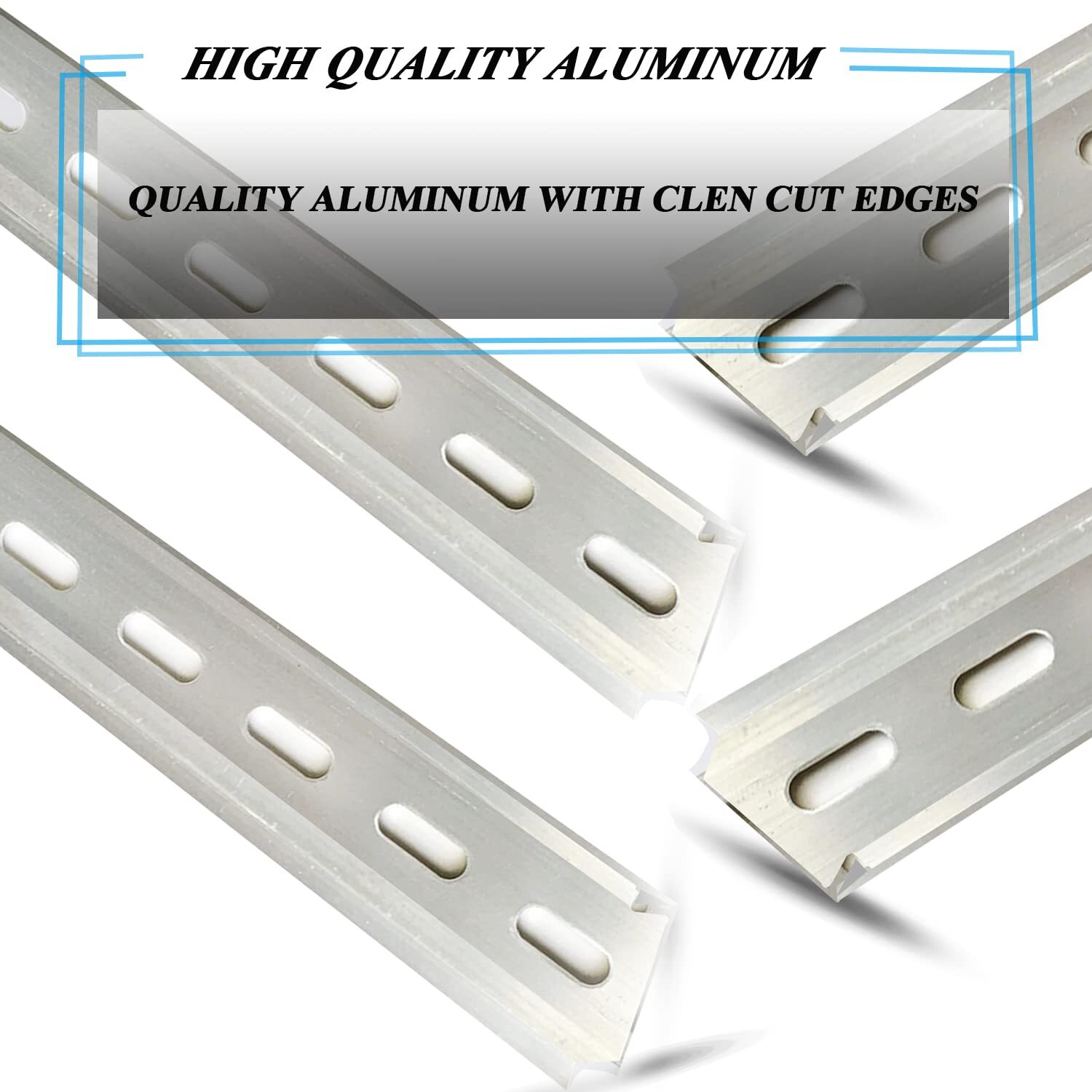 2 Piece DIN Rail Slotted for Hardware Components Mounting, Aluminum Din Rails