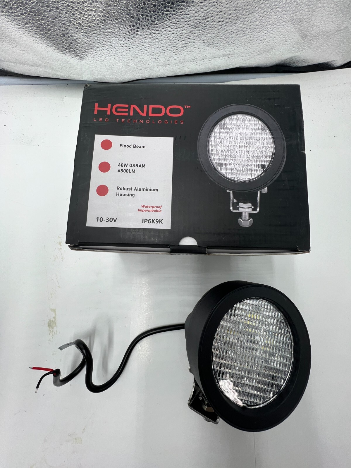 Hendo Work Light Flood Beam 40W OSRAM 4800LM 10-30V Robust Aluminum IP6K9K