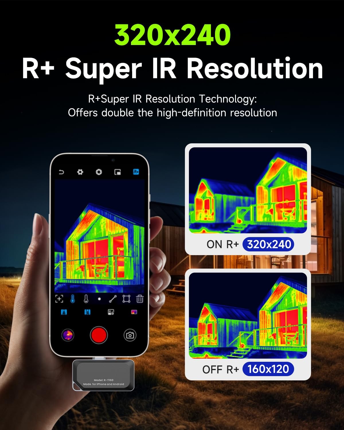 REVASRI Thermal Camera for TypeC iPhone & Android Device, 320×240 Super