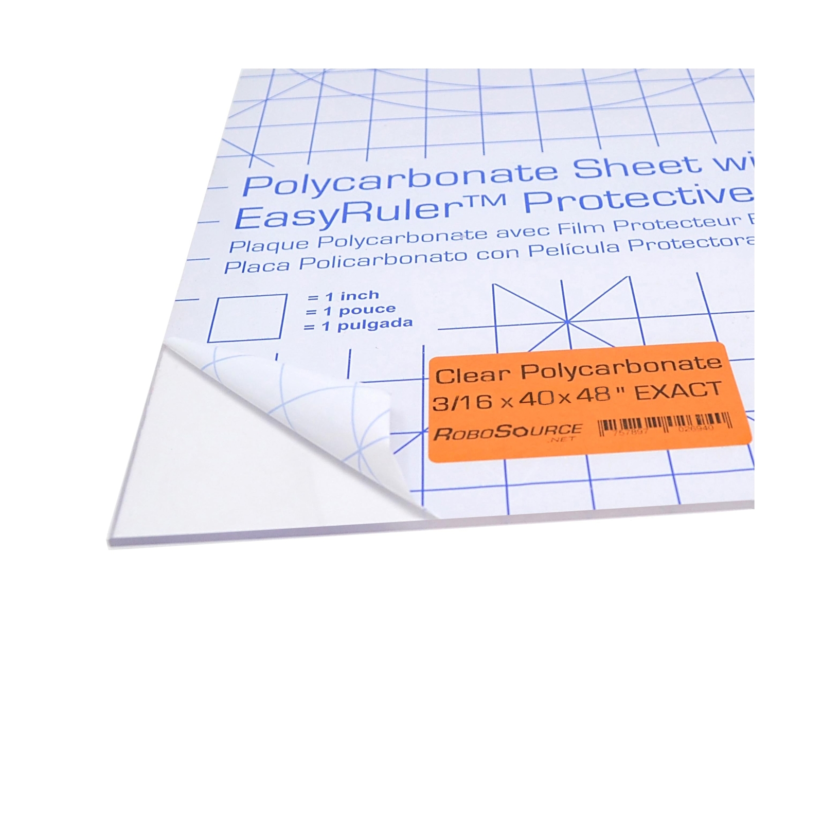 Polycarbonate Plastic Sheet 40″ x 48″ X 0.177″ (3/16″) Exact with EasyRuler F…