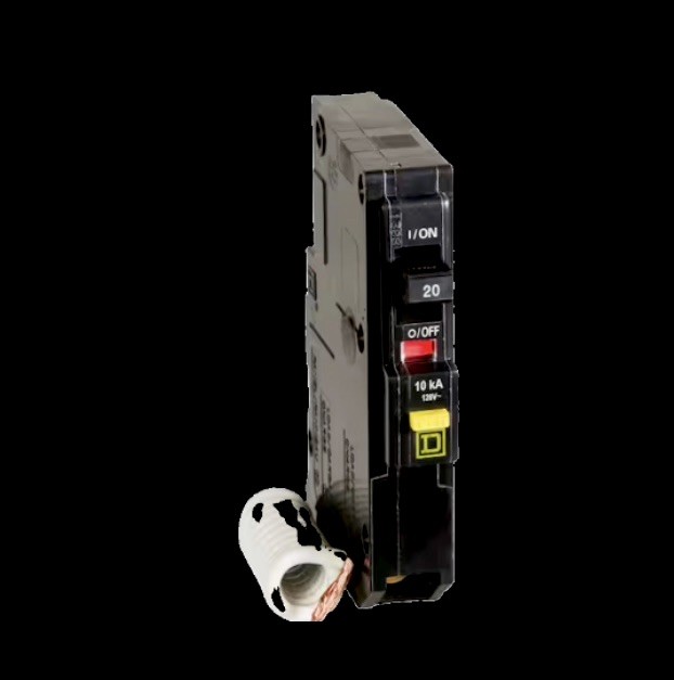 Square D QO120GFICP 20A 1-Pole 120V GFCI Circuit Breaker, Black