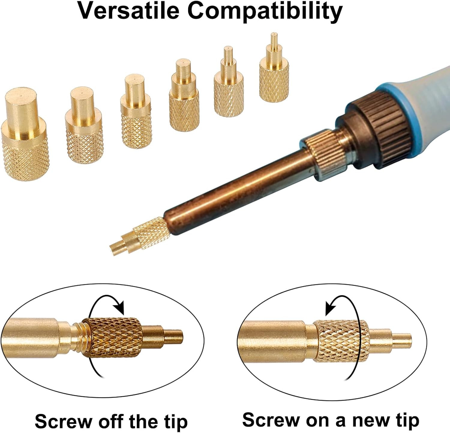 8Pcs Heat-set Insert Tips Compatible with T18 ST 900M FX888D FX600 WLC100 Solder