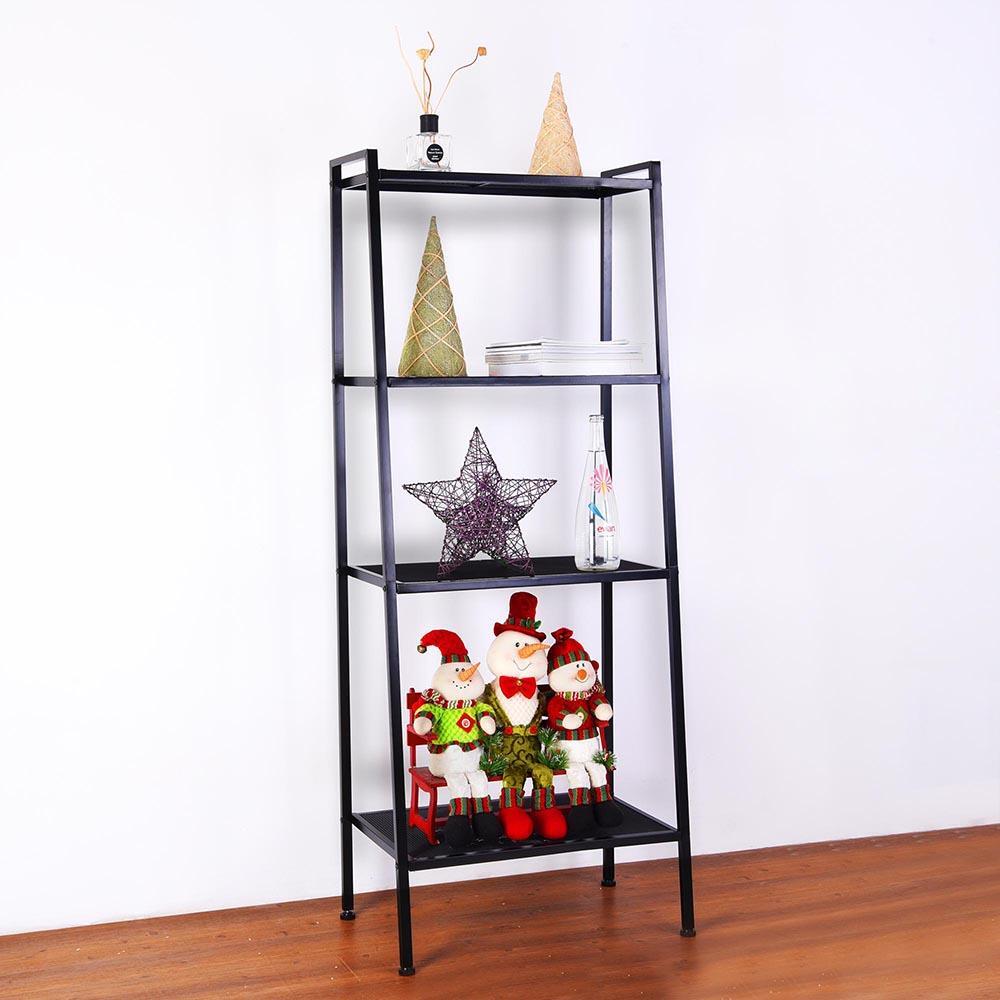 4 Tier Leaning Ladder Shelf Bookcase Bookshelf Storage Shelves Unit Organizer