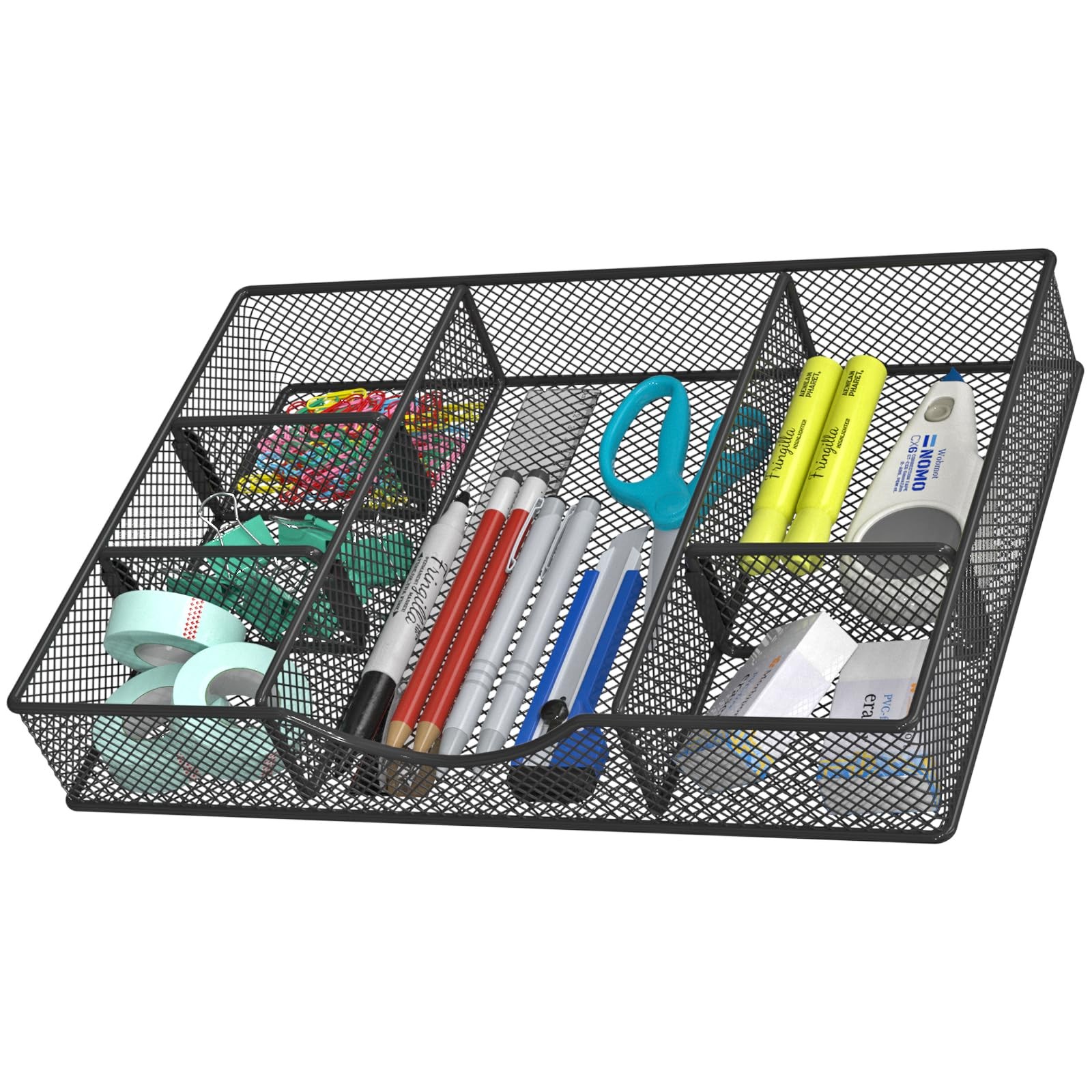 Desk Drawer Organizer Tray, Metal Mesh Drawer Organizers Office, 6 Adjustable…