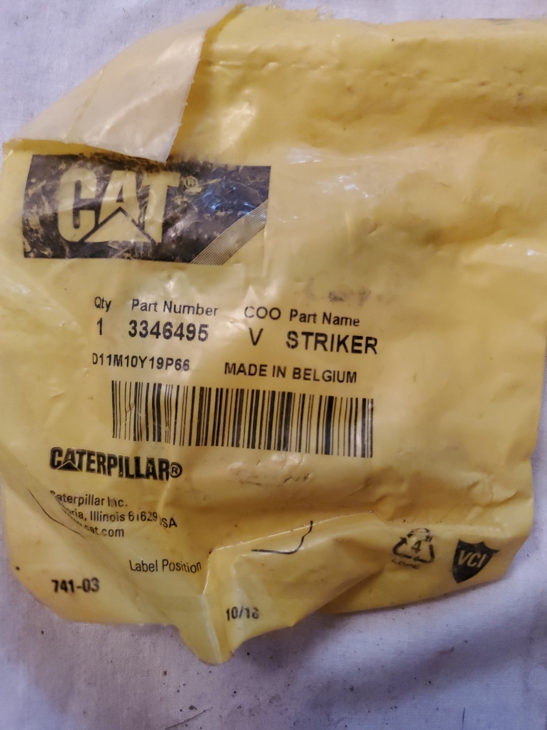 Caterpillar 334-6495 40mm Long Window Latch Striker Unused In Original Packaging