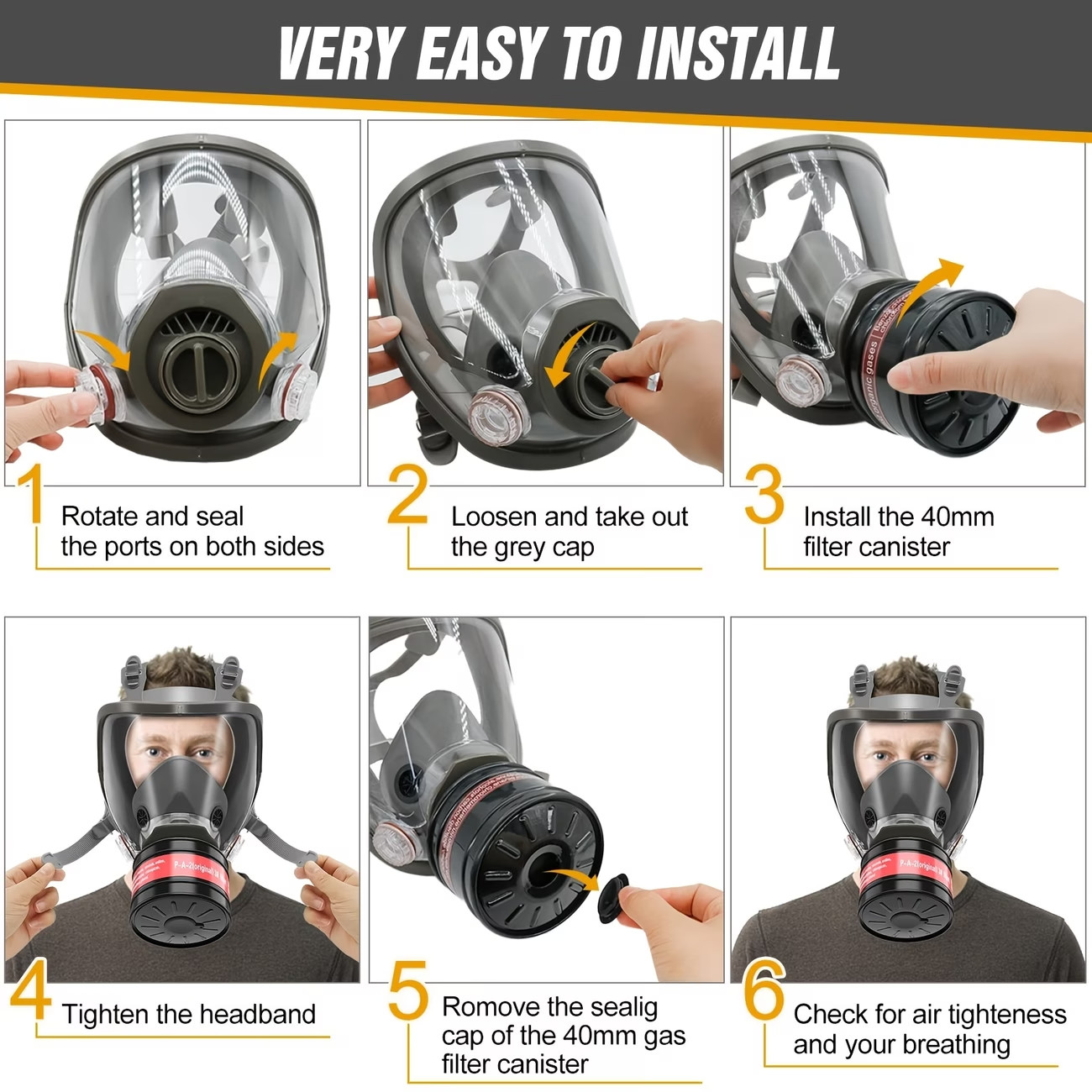Full Face Gas Mask Respirator – Tear Gas Protection – Veteran Owned Seller Masks
