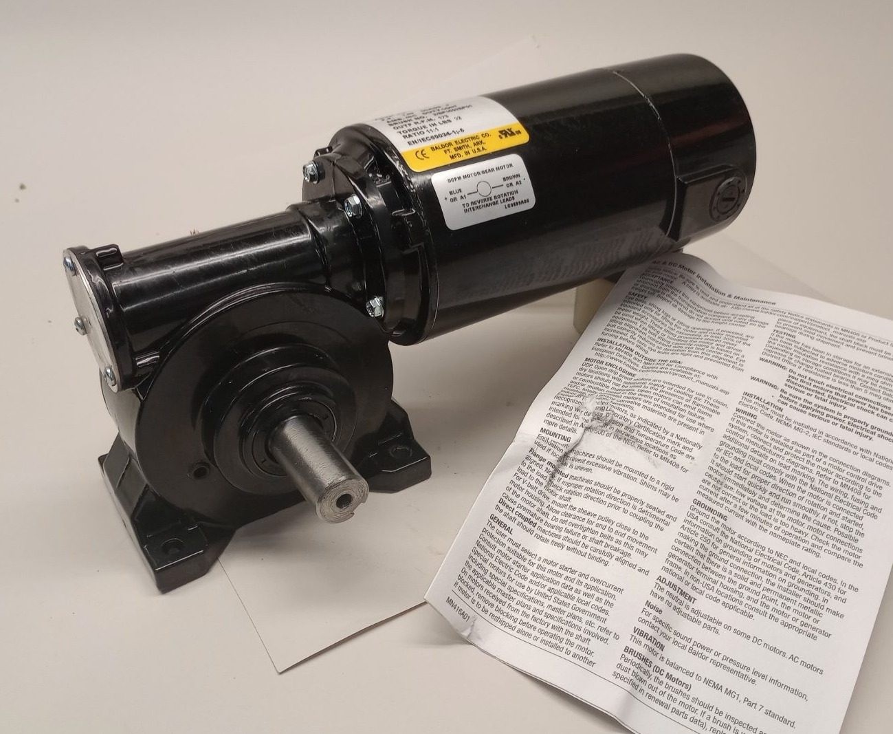 Baldor GP7400 Gear Motor 1/8hp 90V-DC 173rpm Ratio 11:1 JK-2424P 24A001Z010G6
