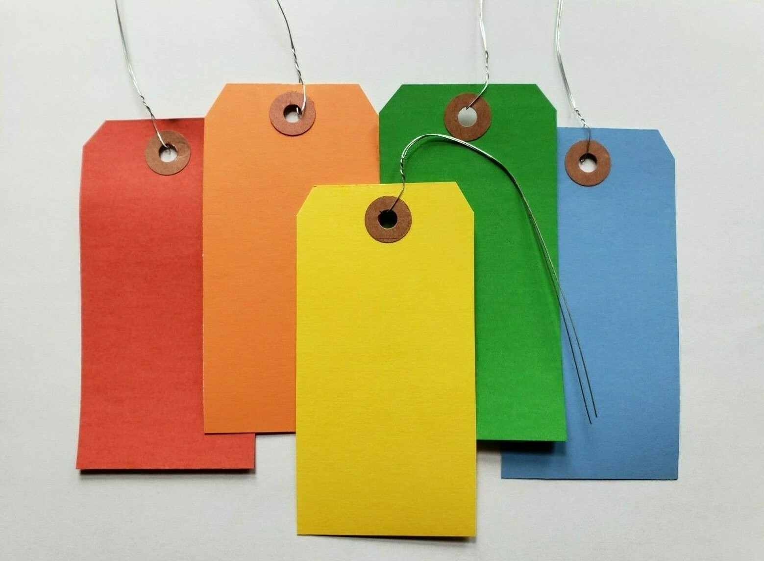 String or Wire Strung 100 Tags Large Size #5 Colored Manila Shipping Price Hang
