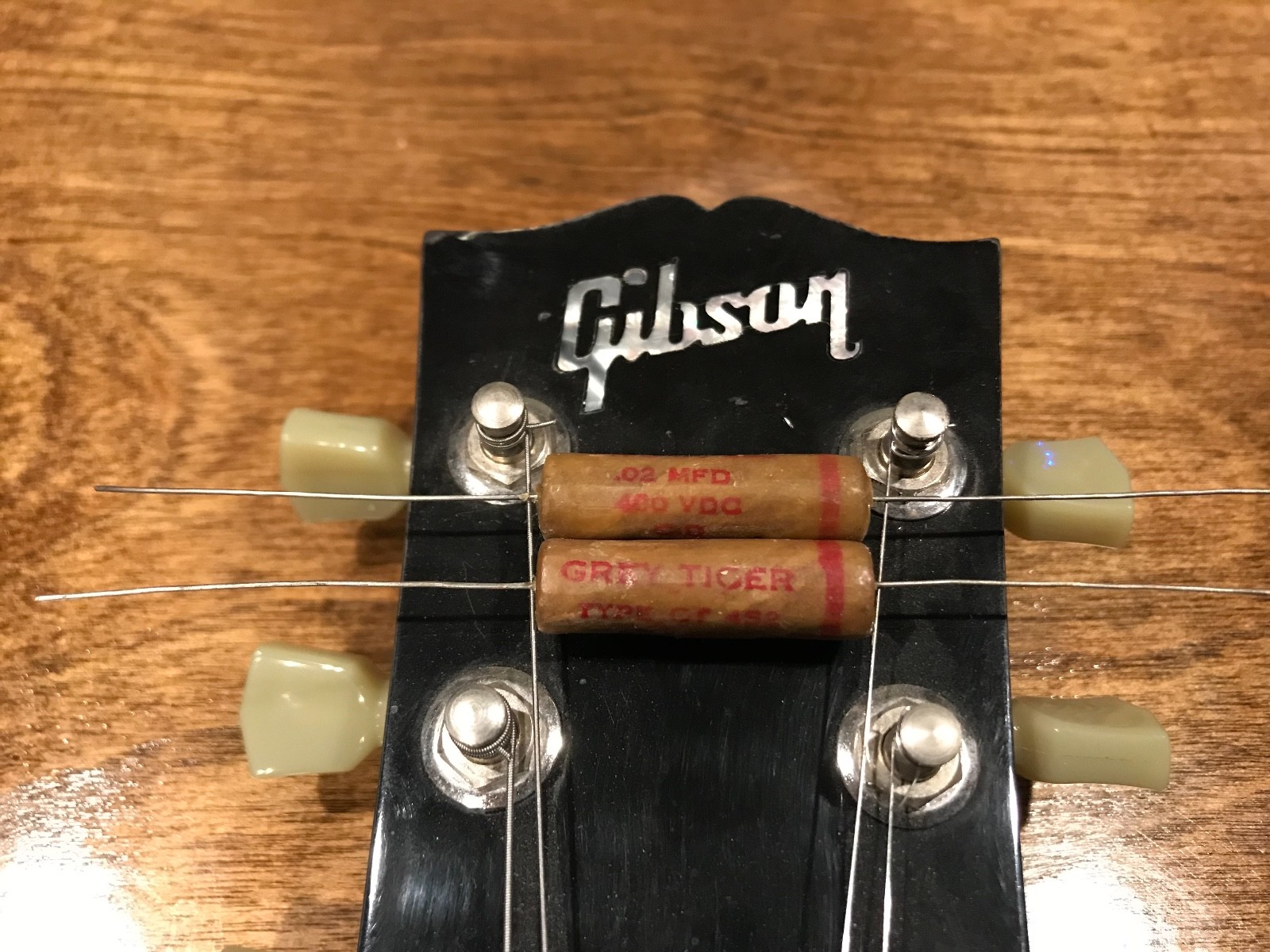 Pair 1950s NOS Cornell Dubilier Grey Tiger Tone Capacitors 02uf 400v RAR G2U