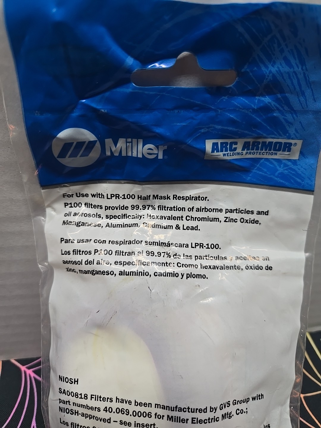 Miller SA00818 Replacement Cartridge P100 Filter Miller Welding Respirator