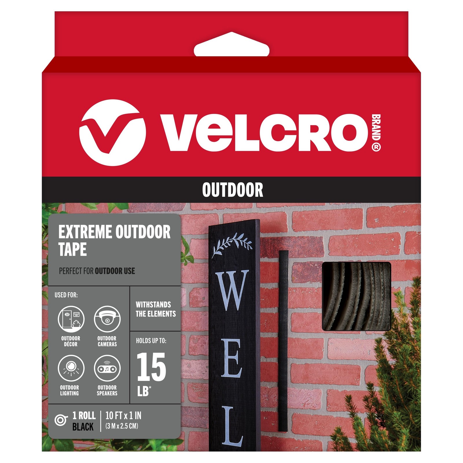 VELCRO Brand Extreme Outdoor Heavy Duty Tape | 10Ft x 1 In | Holds 15 lbs | B…