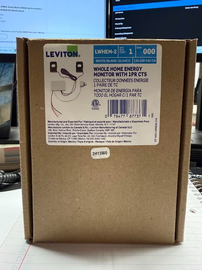Leviton LWHEM-2 Whole Home Energy Monitor with One Pair of CTs