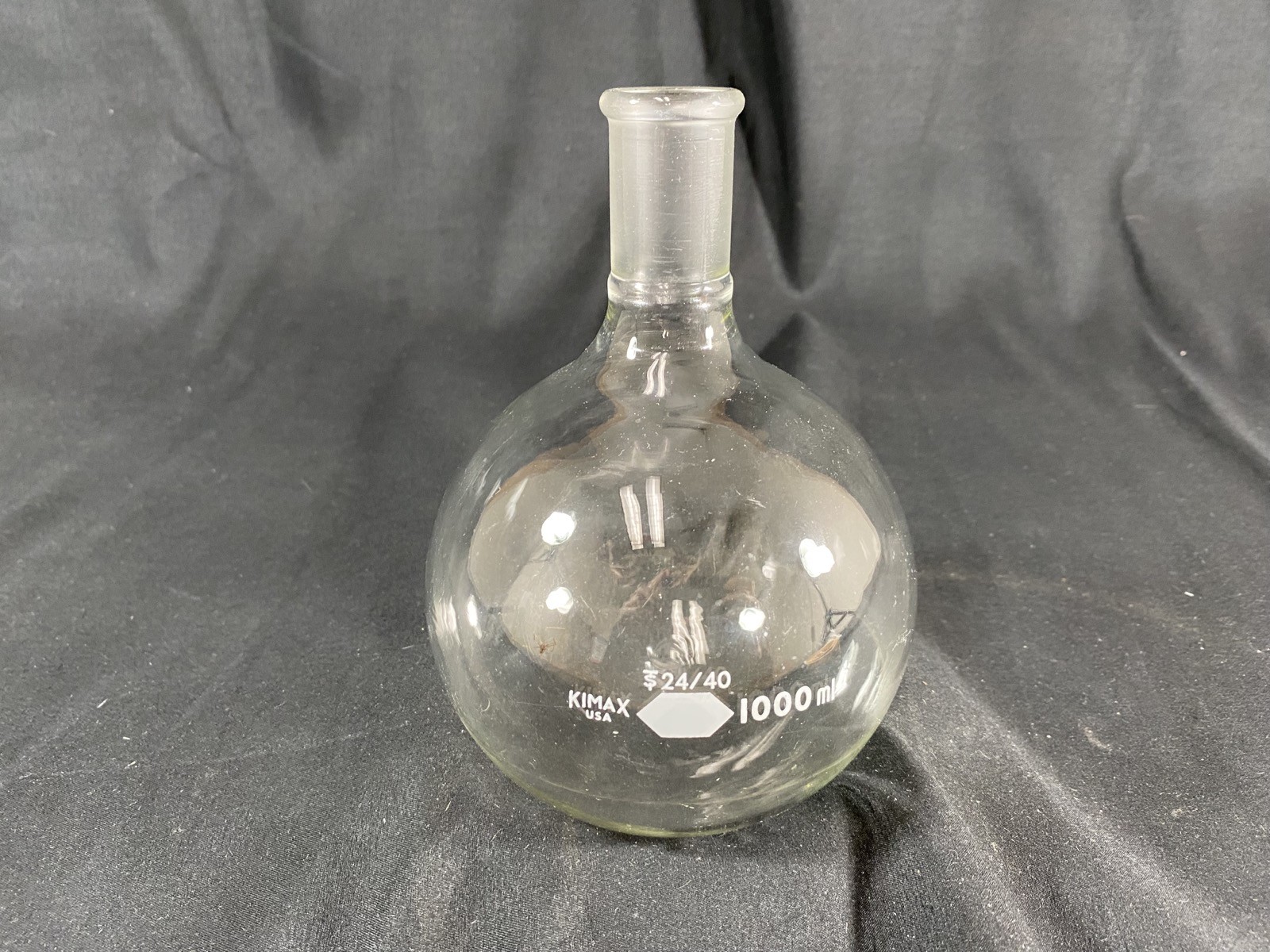 KIMAX DWK Glass 1000mL 1L 24/40 Single Neck Round Bottom Flask 25285-1000