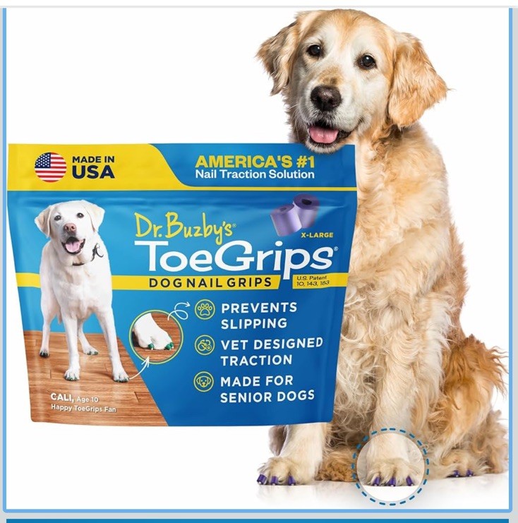Dr Buzby’s XLarge ToeGrips for Dogs – Instant Traction on Wood/Hardwood Floor…