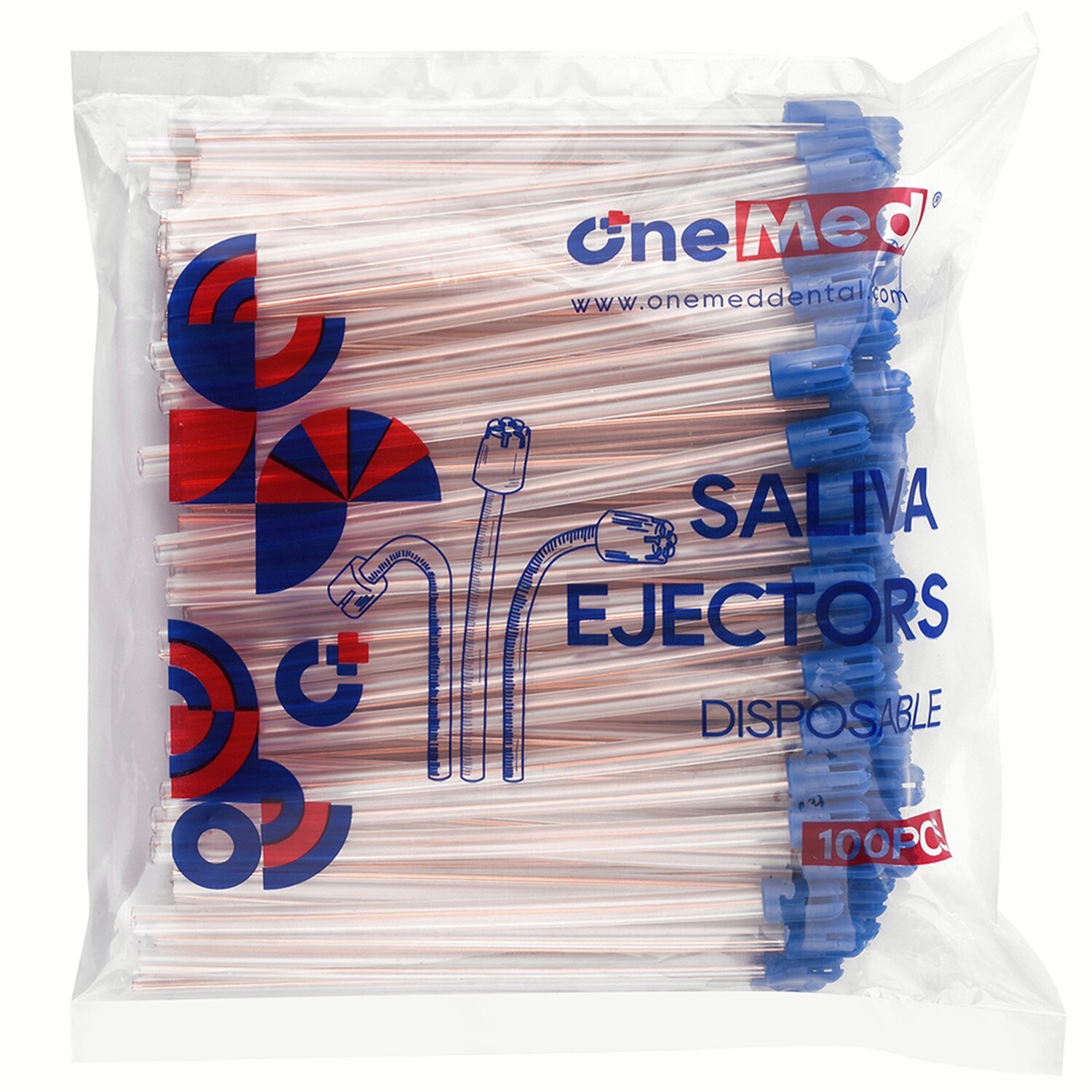 1000(10 Bags)CLEAR/BLUE Disposable Dental Saliva Ejector Evacuation Suction Tips
